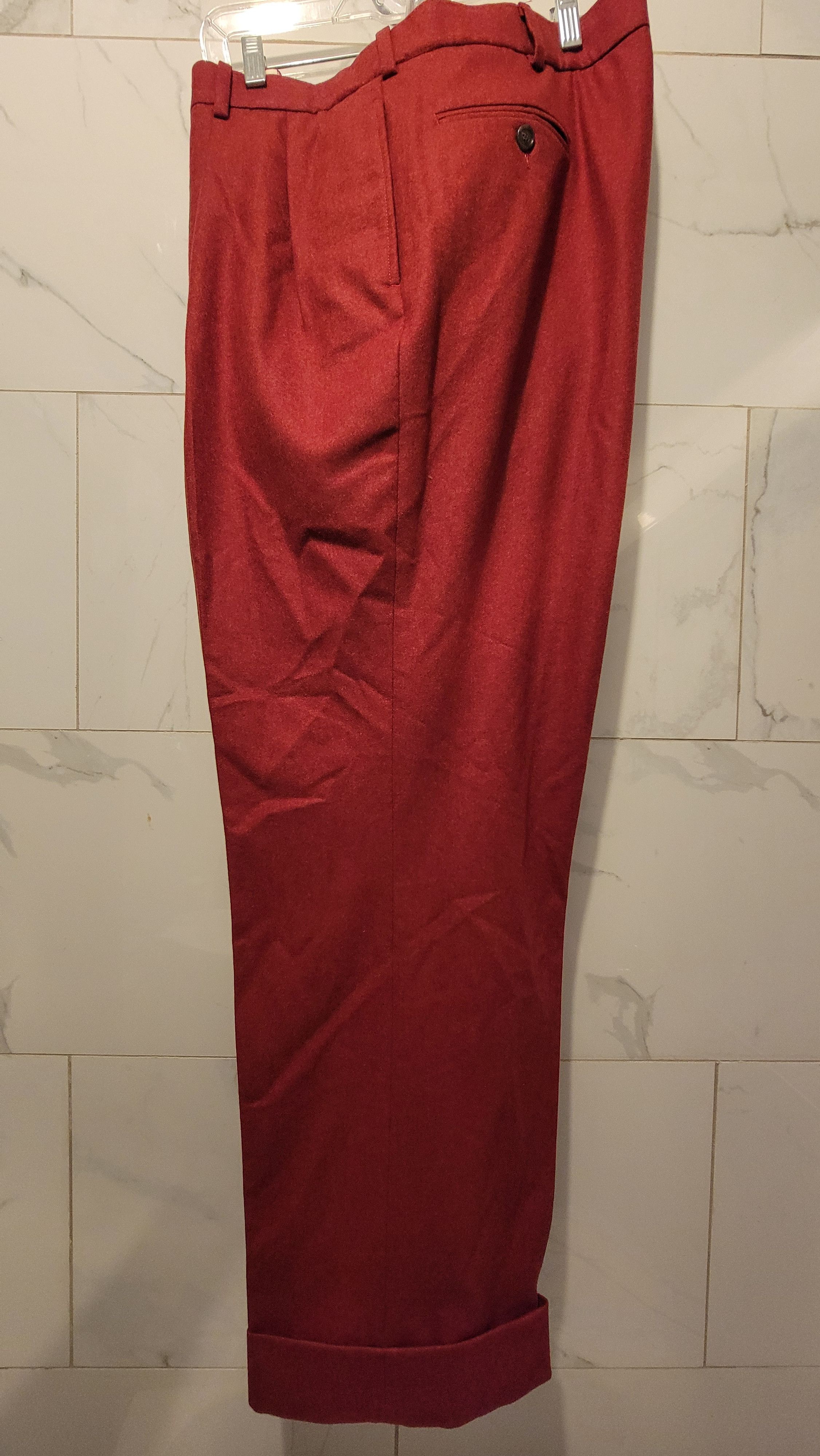 Ben Silver Deep Red wool dress pants Size 42R - 1 Thumbnail