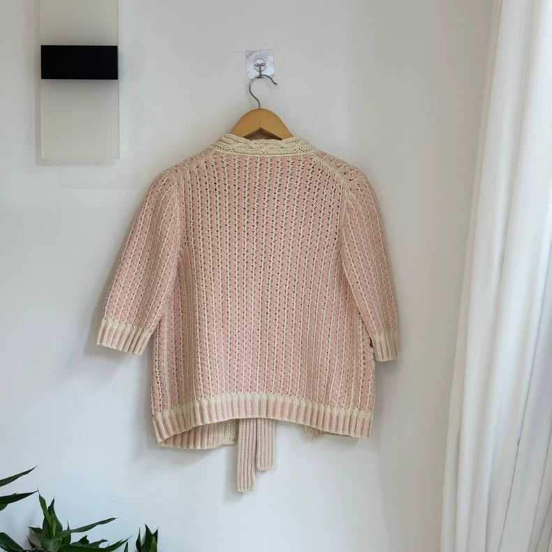 Chanel Chanel 18 cherry blossom pink hemp knitted cardigan coat Size XS / US 0-2 / IT 36-38 - 6 Thumbnail