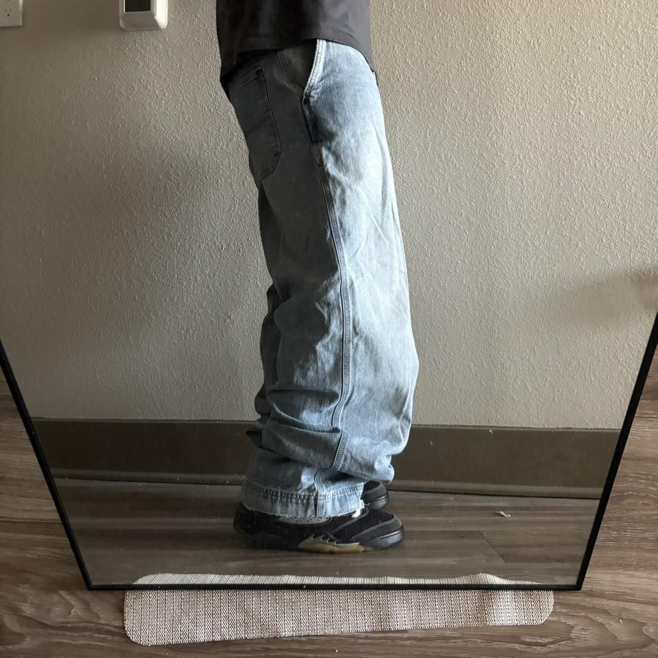 Japanese Brand Crazy Vintage Y2K/2000s Baggy Faded Wash Skater Style Carpenter Denim Jeans! 33x33 Size US 33 - 2 Thumbnail