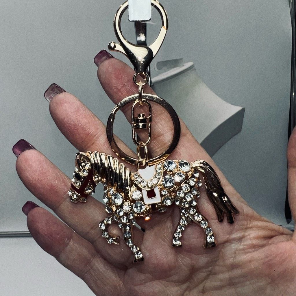 Other Gold and Clear Crystal Horse Bag/Key Charm Size ONE SIZE - 4 Thumbnail