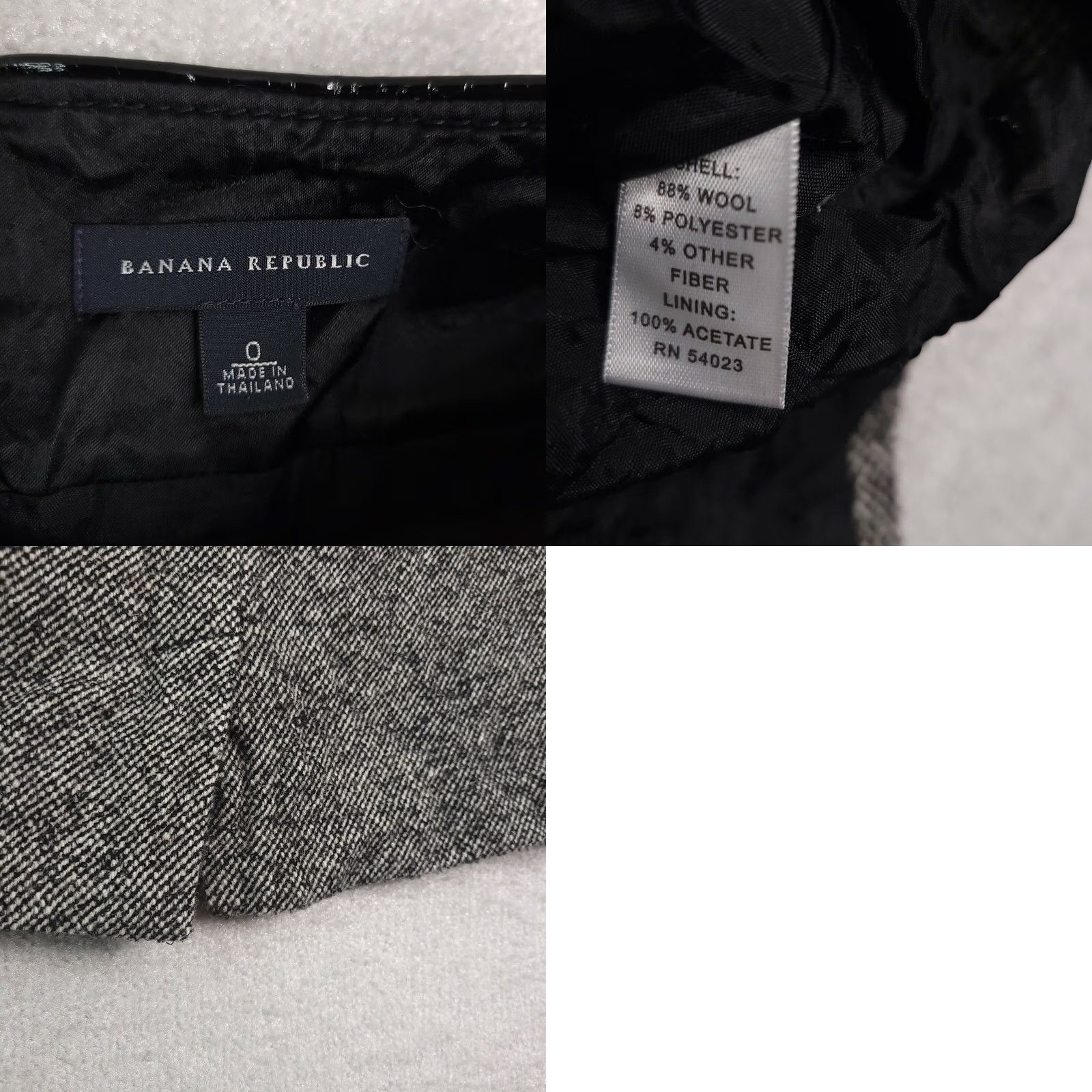 Banana Republic Banana Republic Skirt Womens 0 Gray Tweed Pencil Mini Women Wool Faux Leather Trim Size 25" / US 0 / IT 36 - 8 Thumbnail