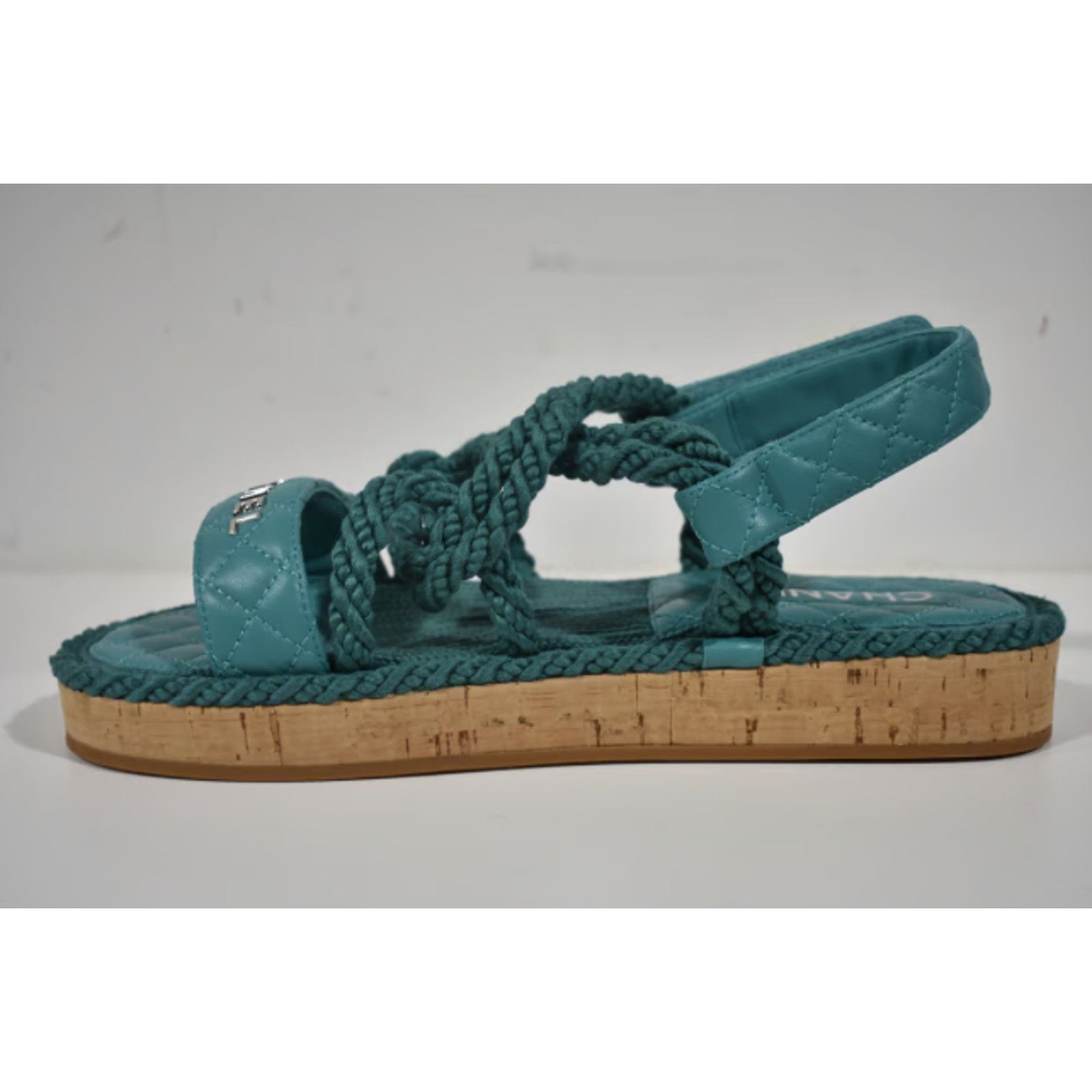 Chanel Chanel 21S Dad Green Blue Cord Rope CC Quilted Mule Size US 10 / IT 40 - 6 Thumbnail