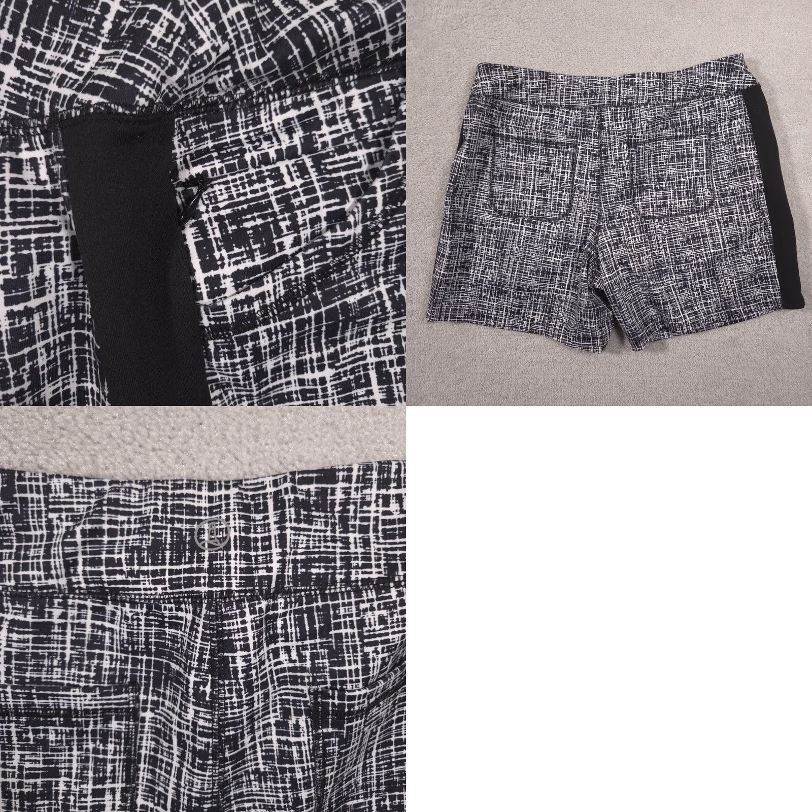 Lands' End Lands' End Cargo Shorts Womens Plus Size Black Geometric Print Swim 1X Size 40" / US 18 - 9 Thumbnail