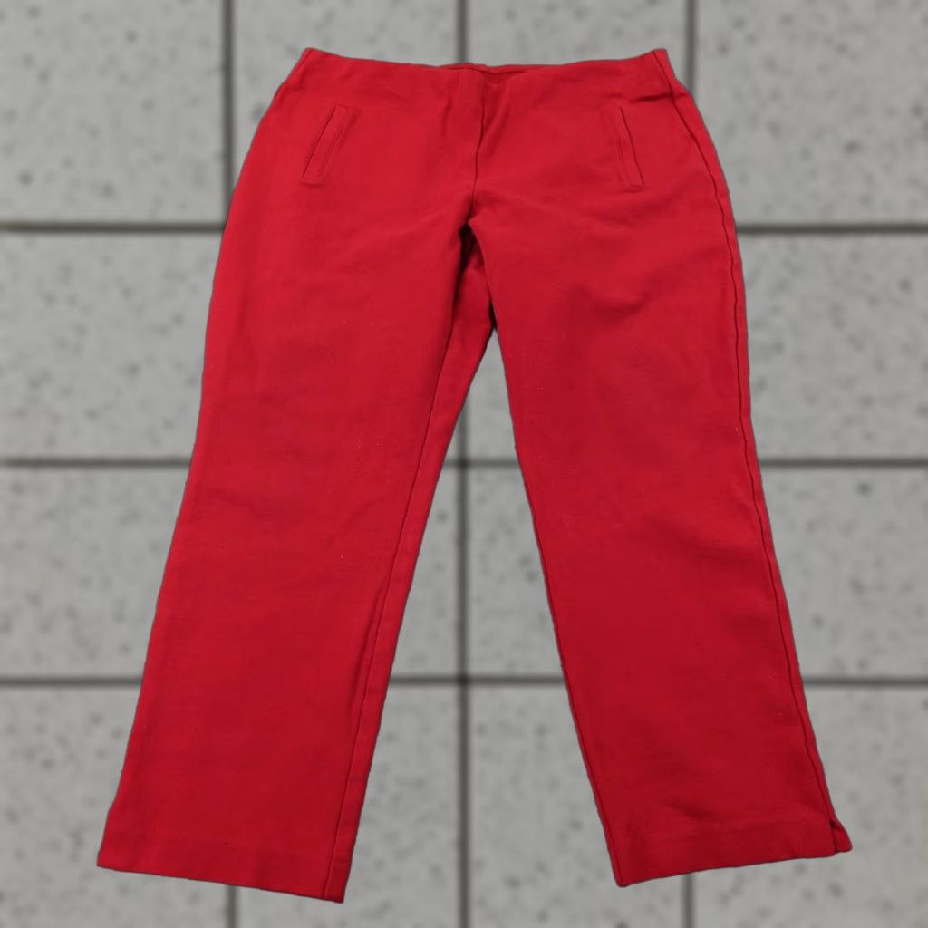 Vintage Chicos Pants Womens 2 Red Pull On Chino Trousers Knit Comfort Stretch Flex Waist Pants Regular Red Women Chino Modern Preppy Size 26" / US 2 / IT 38 - 1 Thumbnail