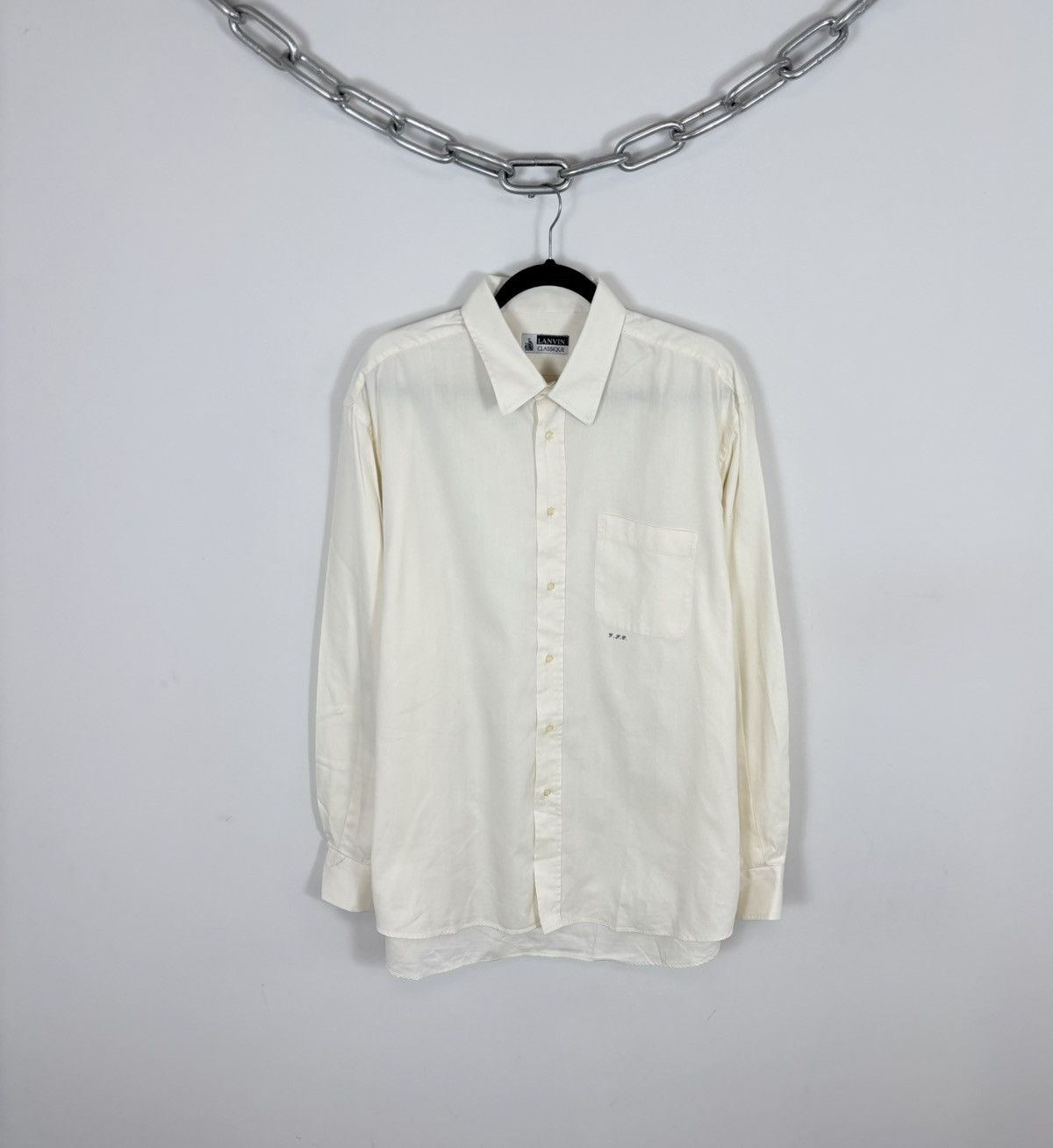 Lanvin Lanvin Classique Vintage Men’s Herringbone Button Up Shirt Size US XXL / EU 58 / 5 - 1 Thumbnail