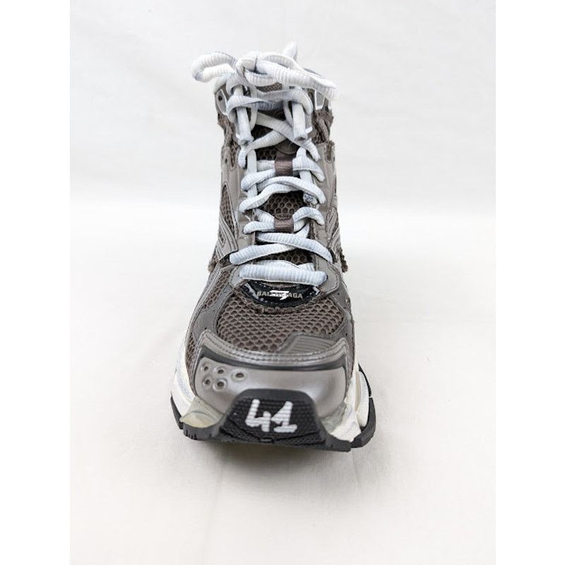 Balenciaga o1rshd1 Runner Hi-Top Sneakers in Grey/White/Black Size US 8 / EU 41 - 4 Thumbnail