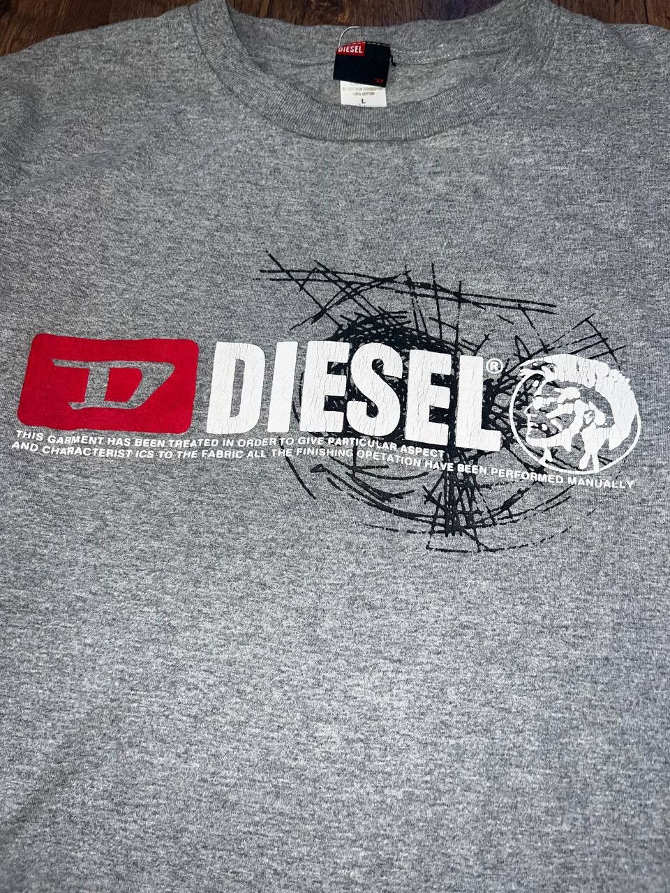 Diesel × Vintage Diesel printed logo 90s vintage black tshirt y2k streetwear Size US L / EU 52-54 / 3 - 6 Thumbnail
