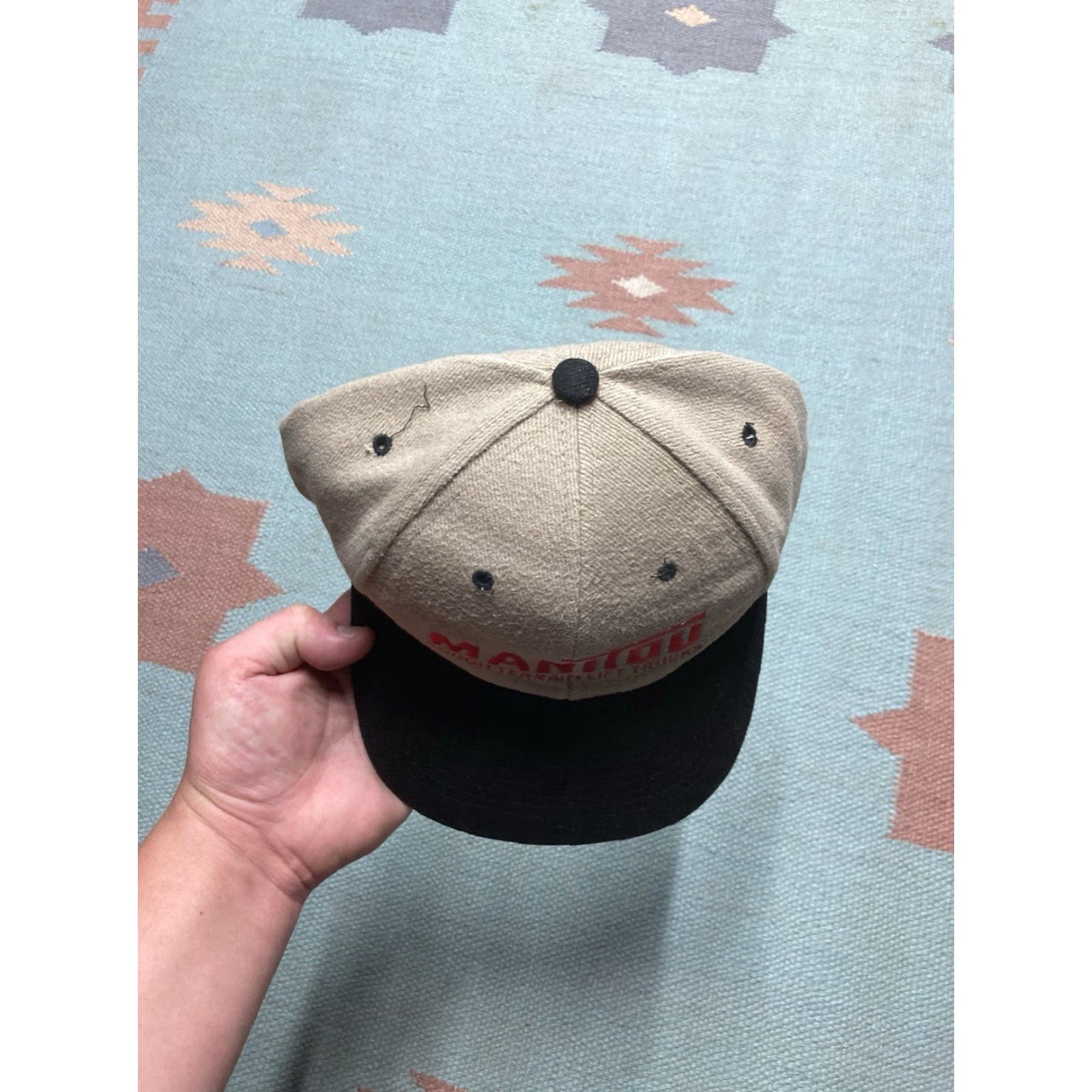 Vintage VINTAGE Manitou Strapback Hat Cap Adjustable Tan Beige Beige Men Adjustable Hat Cap Manitou Strapback Mens Size ONE SIZE - 3 Thumbnail