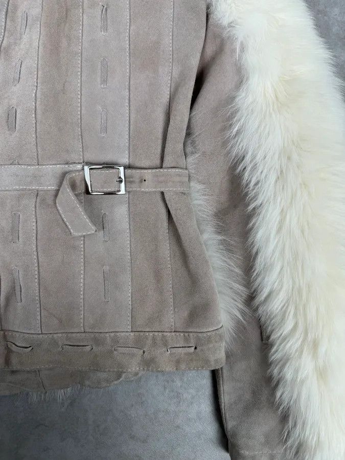 Just Cavalli AW2006 Cavalli Beige Fur Suede Leather Jacket Size M / US 6-8 / IT 42-44 - 6 Thumbnail