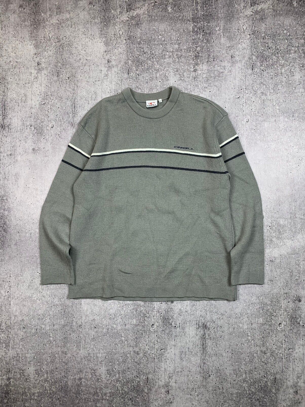 Pre-owned Oneill X Surf Style Vintage O'neill Sweater Baggy Surf Style Santacruz Oversized In Grey