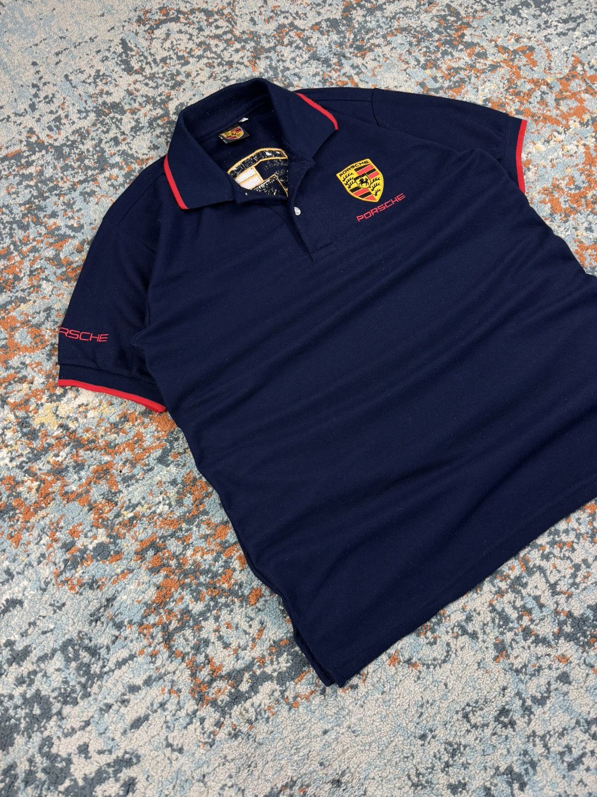 Porsche Design Vintage 90s Porsche embroidered logo polo tee racing Size US M / EU 48-50 / 2 - 3 Thumbnail