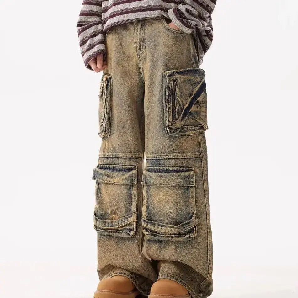 Japanese Brand Retro loose wide leg pocket jeans Size US 32 / EU 48 - 4 Thumbnail