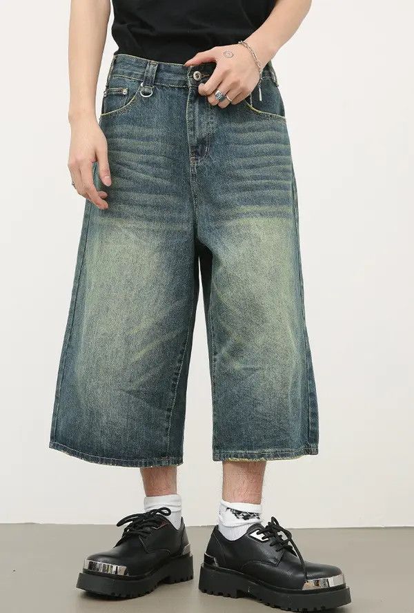 Japanese Brand Miyu Washed vintage distressed straight denim shorts Size US 32 / EU 48 - 7 Thumbnail