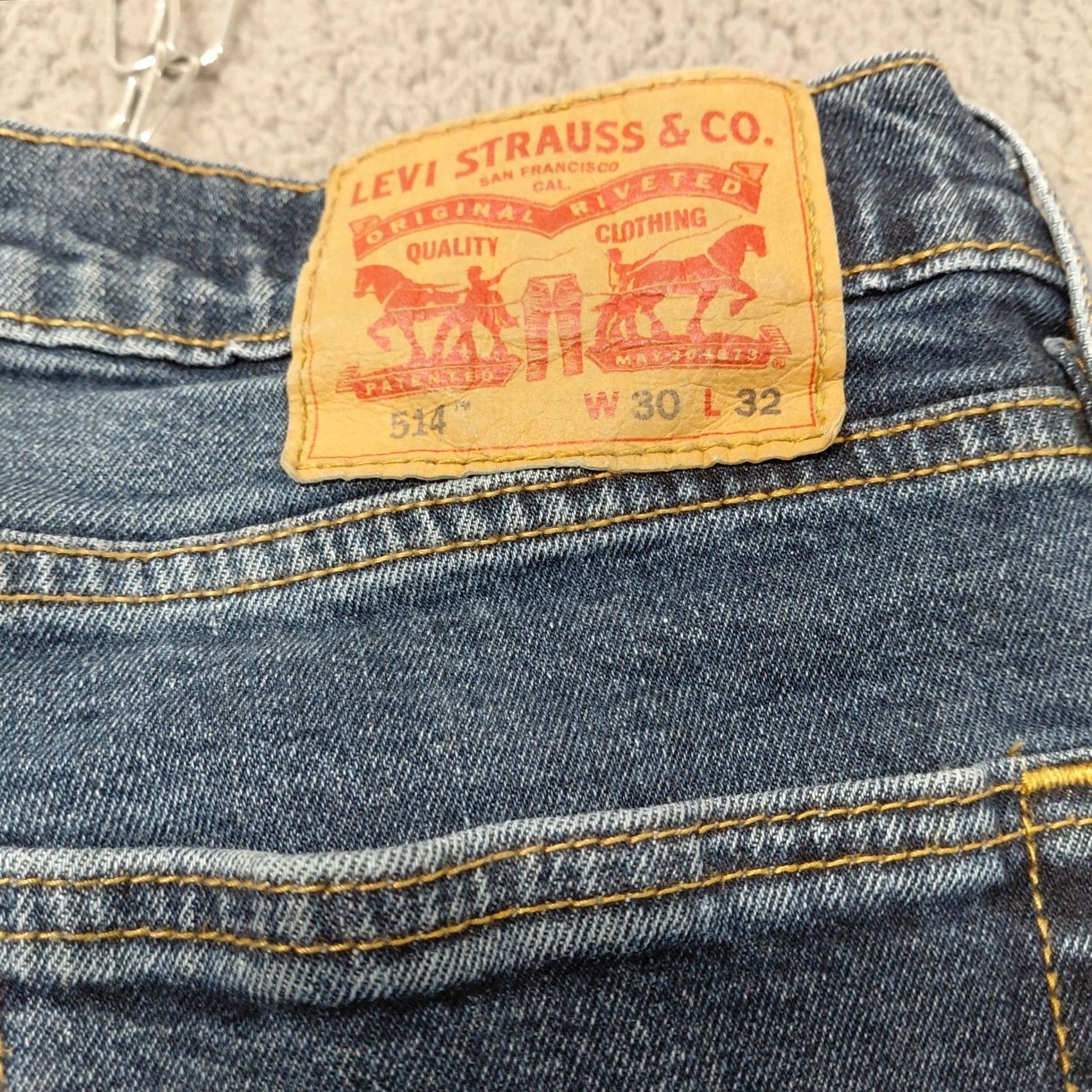 Levi's Levi's 514 Premium Straight Jeans Men's 30x32 Blue Denim Stretch Preppy Shirt Trousers? Size US 30 / EU 46 - 7 Thumbnail
