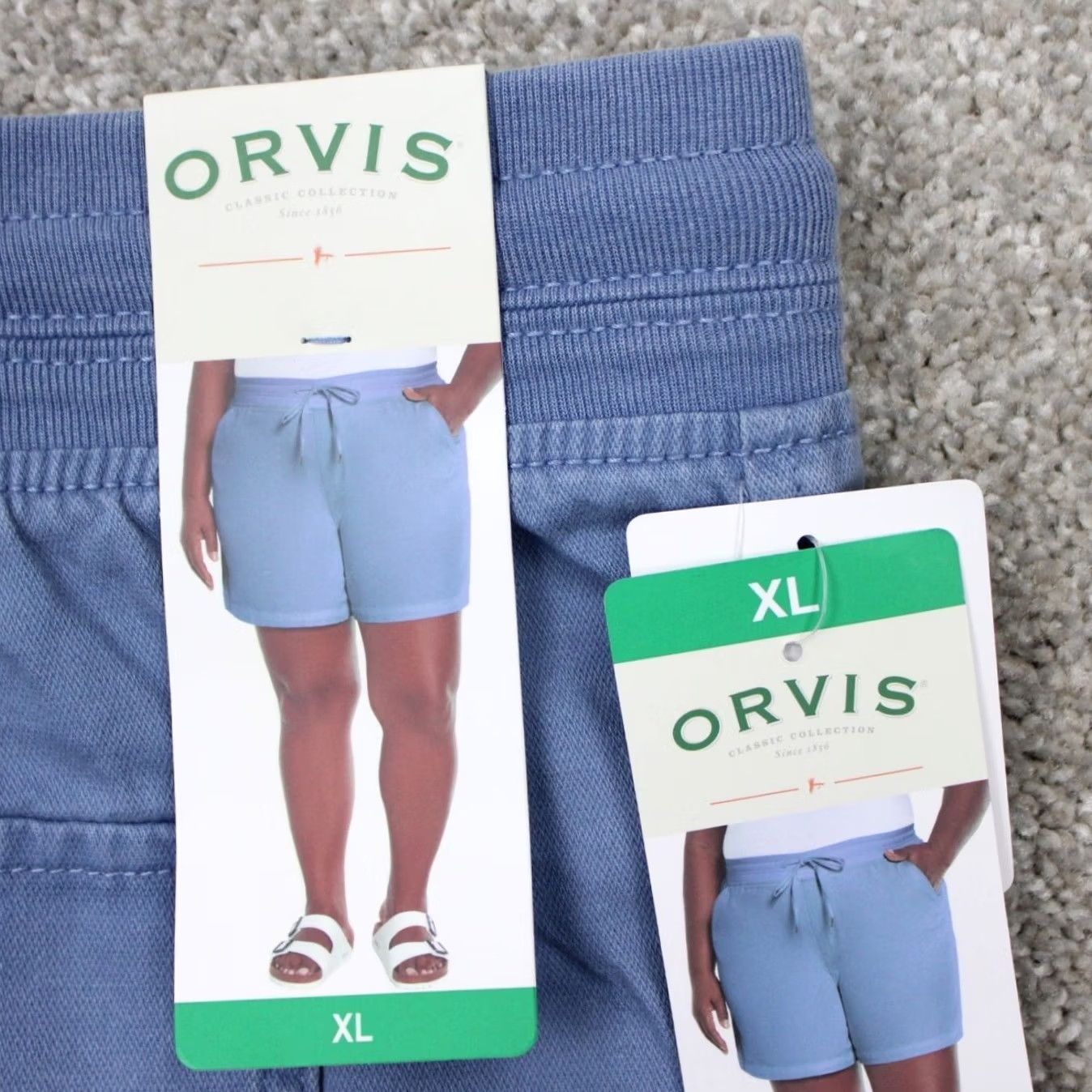 Orvis Orvis Womens XL Blue Quick Dry Bermuda Shorts NWT Cotton/Lyocell Plus Logo, Button, Zipper, 8in Inseam, Regular Fit, Nature Theme Size 40" / US 18 - 2 Thumbnail