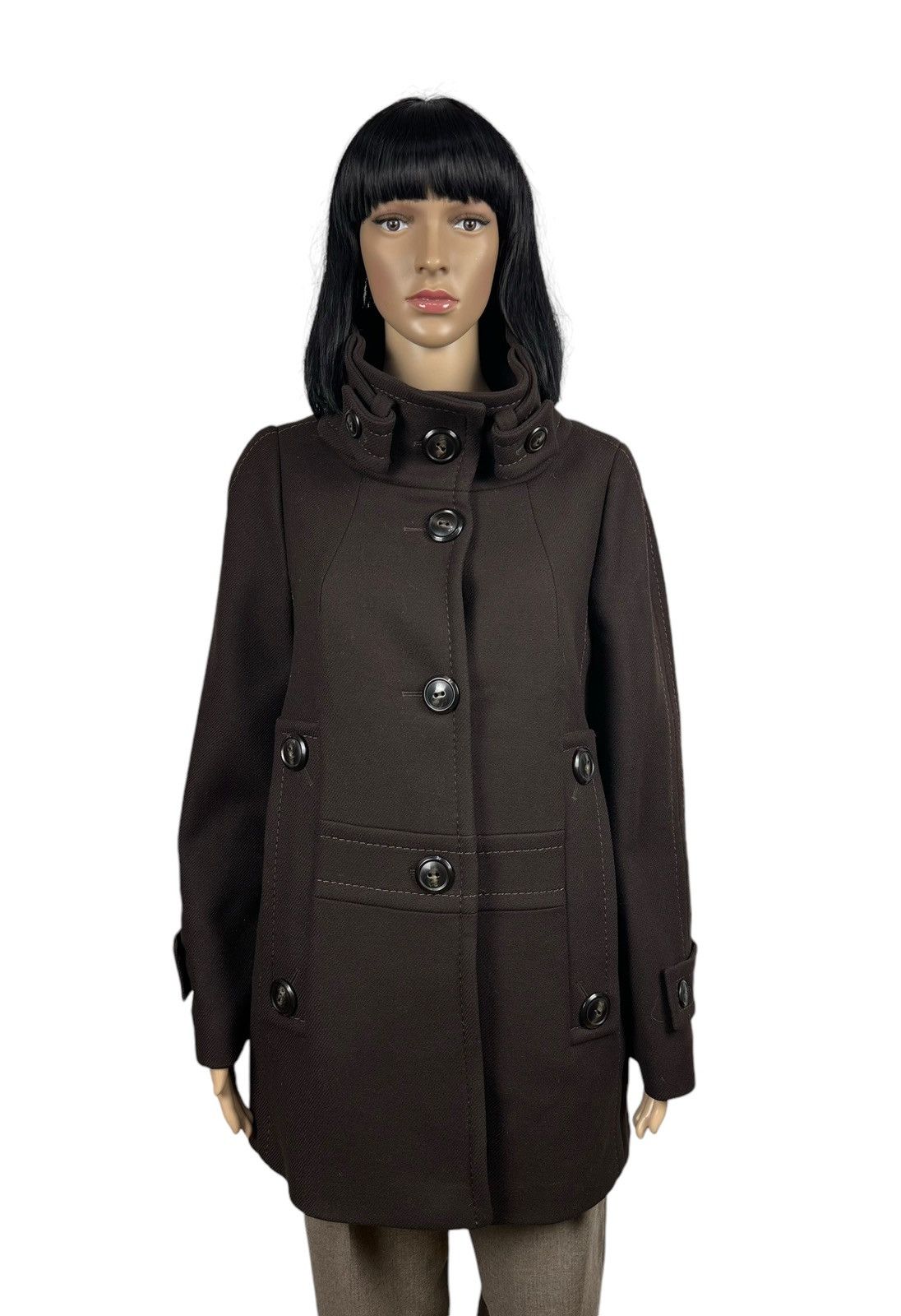 Escada Escada New Wool Brown Coat Women size D40 IT46 Size L / US 10 / IT 46 - 1 Thumbnail