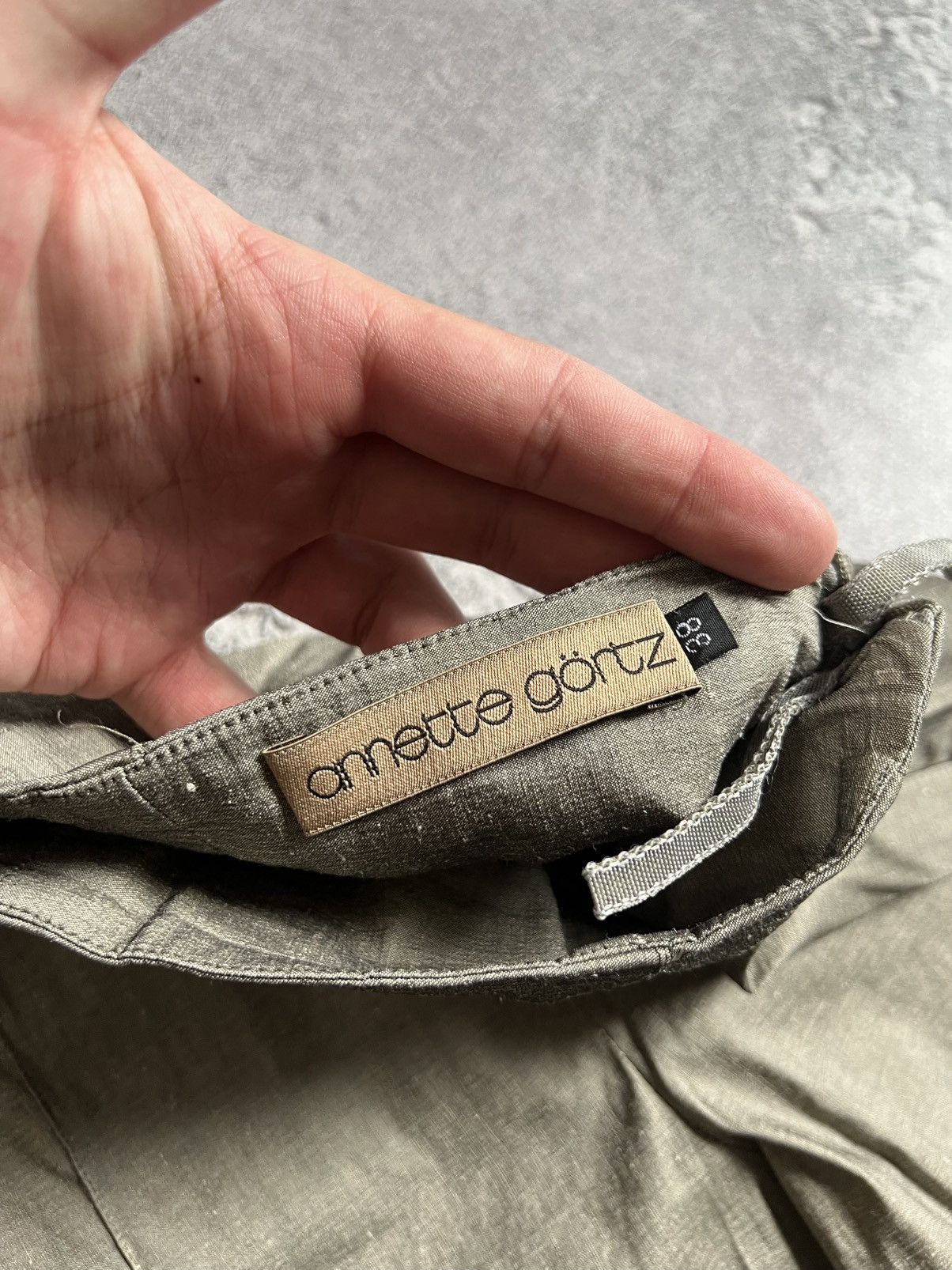 Annette Gortz Vintage Annette Gortz Linen Pants Sz 38 Khaki Green Tapered Size 26" / US 2 / IT 38 - 7 Thumbnail