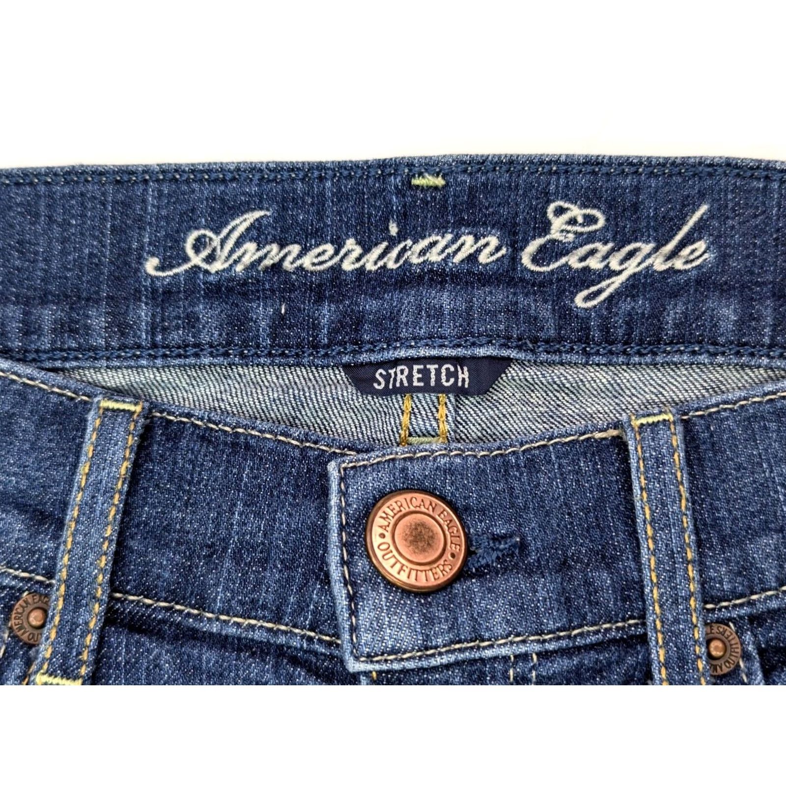 American Eagle Outfitters American Eagle Outfitters Tomgirl Midi Shorts Women 2 Blue Denim Stretch Casual 28x2 5-Pocket Zipper Button Front Flat Front Vintage No Size 26" / US 2 / IT 38 - 2 Thumbnail