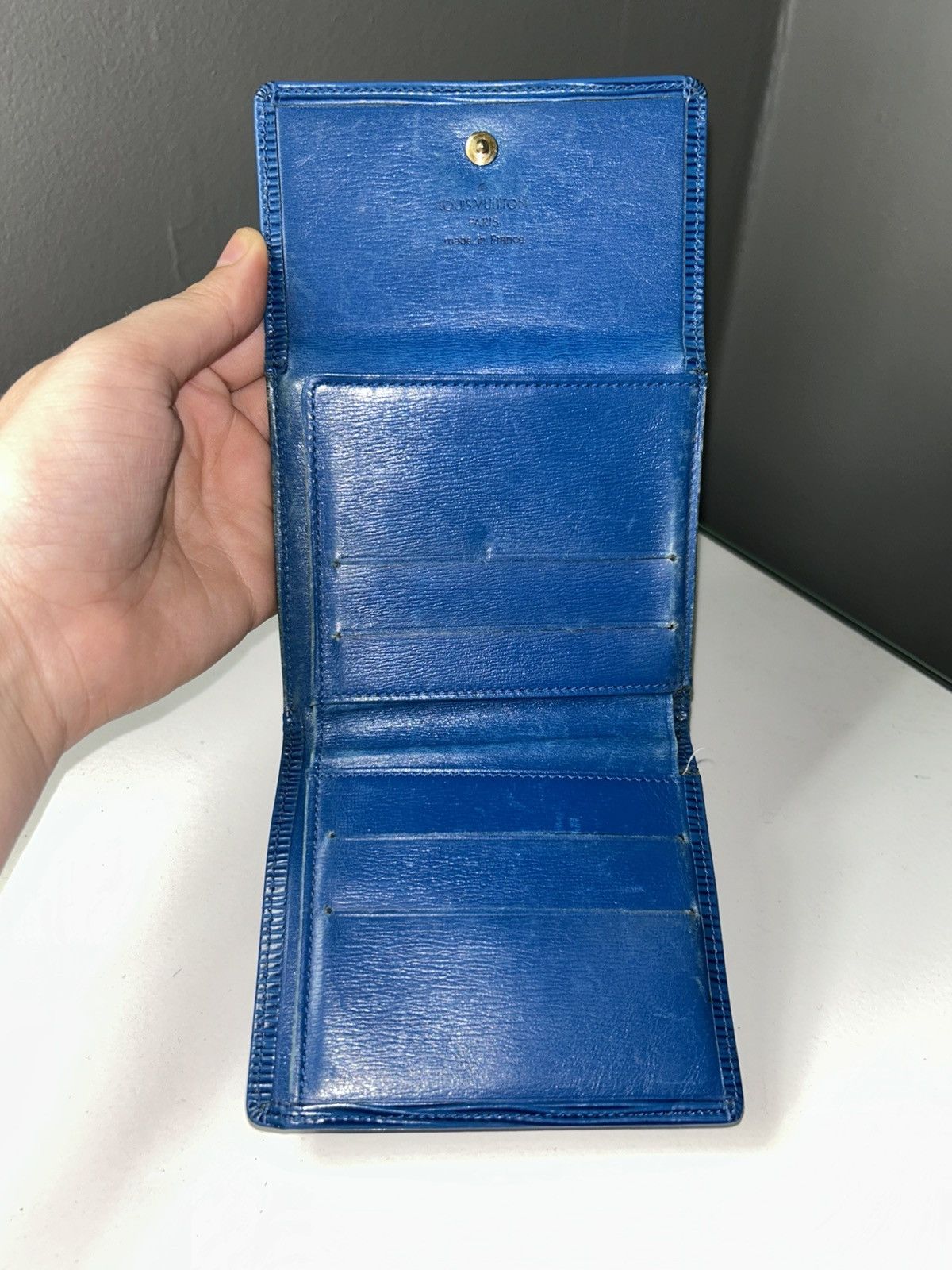 Louis Vuitton Louis Vuitton Blue Epi Leather Elise Wallet MI1908 Size ONE SIZE - 7 Thumbnail