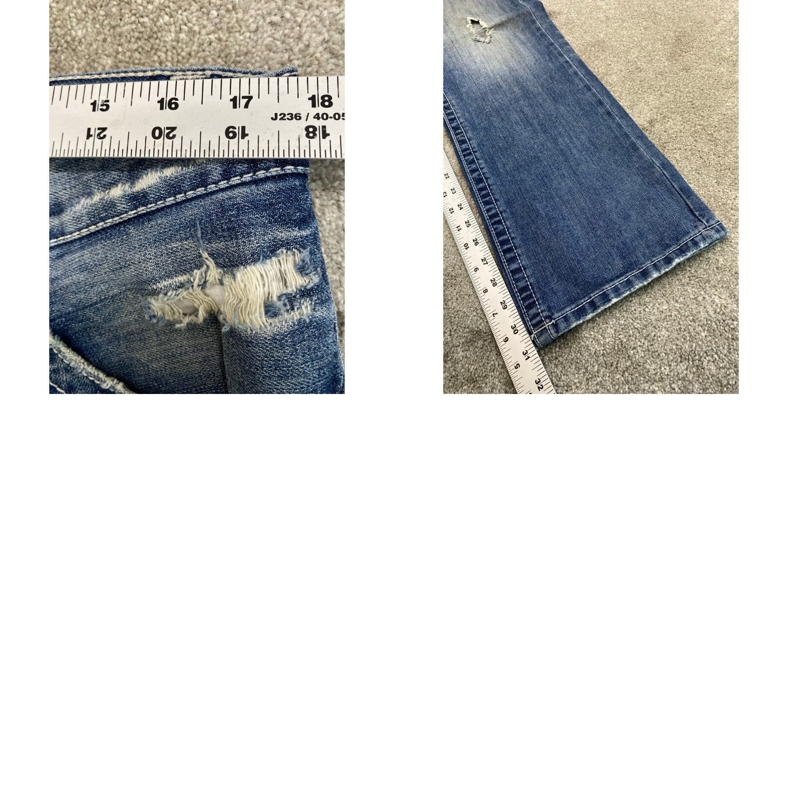 Decree VINTAGE Decree Jeans Mens 34x32 Bootcut Distressed Embroidered Back Pockets 5-Pocket Design Slim Straight 34 Blue Cotton Denim Jeans Mens Size US 34 / EU 50 - 10 Thumbnail
