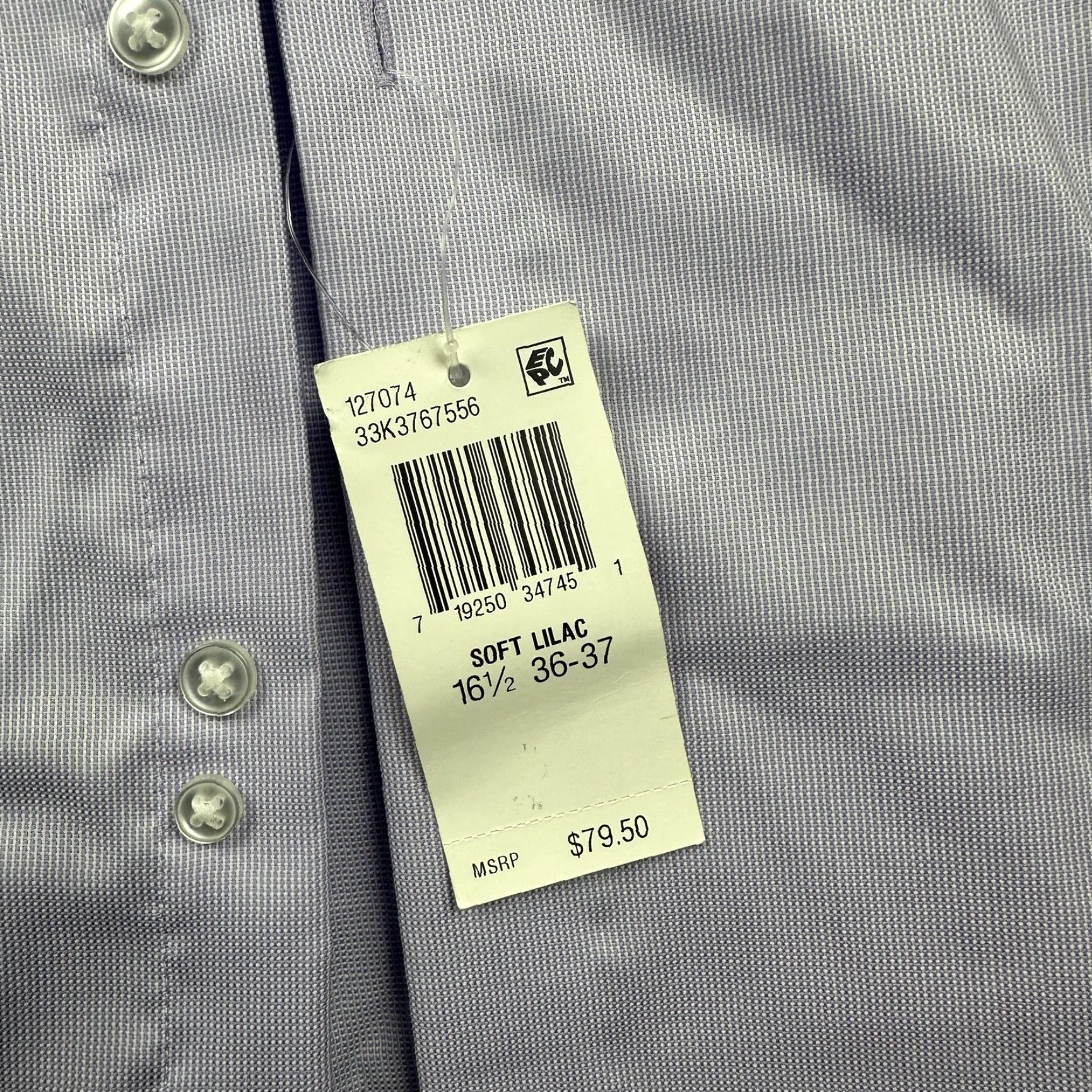 Calvin Klein Calvin Klein Shirt Mens Large 16.5 36/37 Slim Fit Non-Iron Performance Dress Solid Purple Size 42R - 2 Thumbnail
