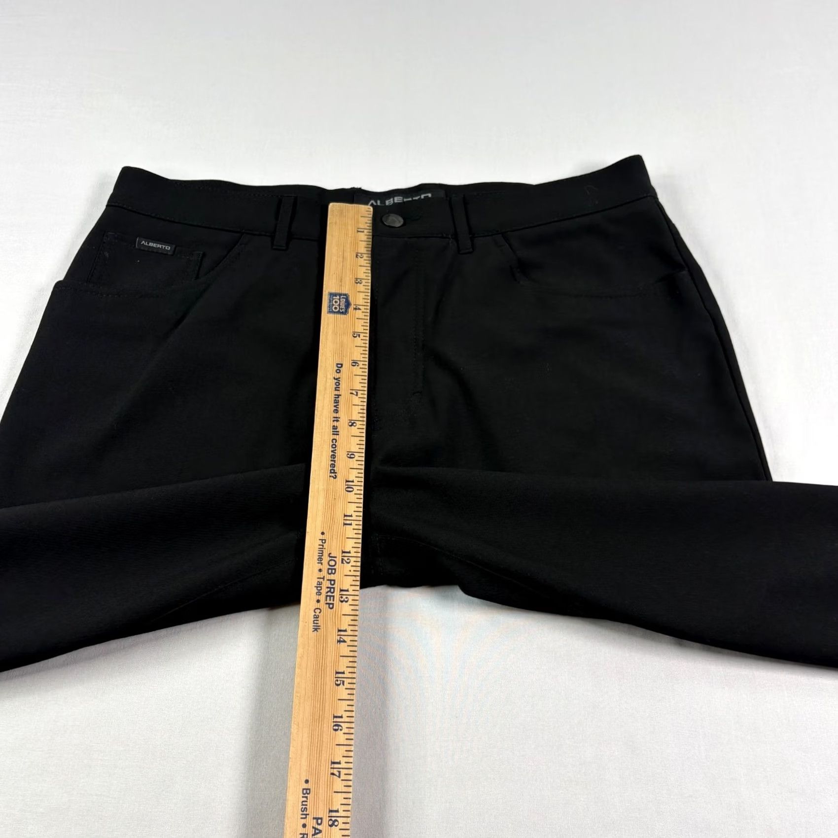 Vintage ALBERTO Pants Mens Size 34 Chino Stretch Black Flat Front 32in Inseam Casual Regular Wool? Polyester Blend, Viscose Size US 34 / EU 50 - 7 Thumbnail