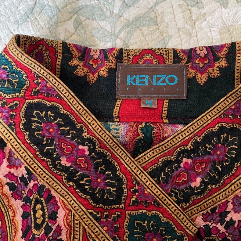 Kenzo KENZO Retro red ethnic pattern slanted collar long sleeve Size M / US 6-8 / IT 42-44 - 6 Thumbnail