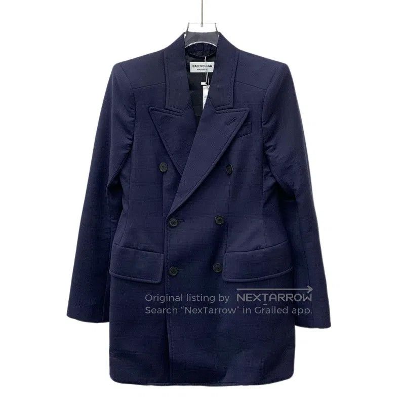 Balenciaga Balenciaga Dark Blue Wool Reversible Double Breasted Long Size XXS / US 00 / IT 34 - 1 Thumbnail