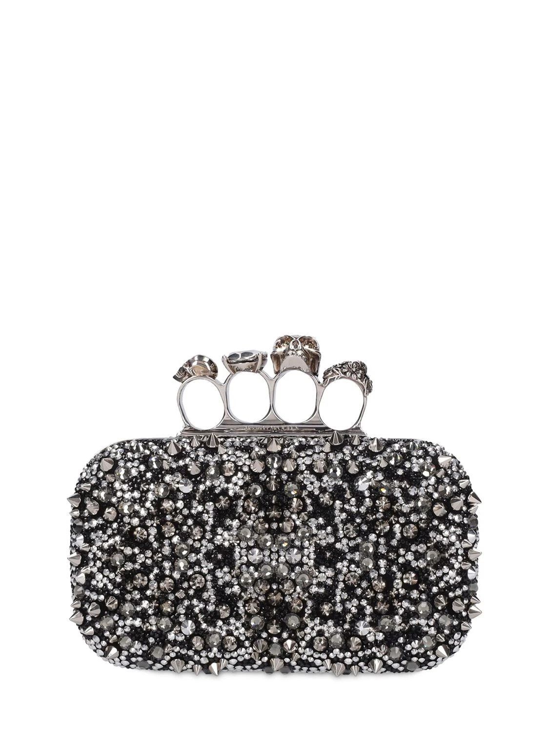 Alexander McQueen ALEXANDER MCQUEEN Black/Silver Knuckle Clutch Chain New Size ONE SIZE - 1 Thumbnail