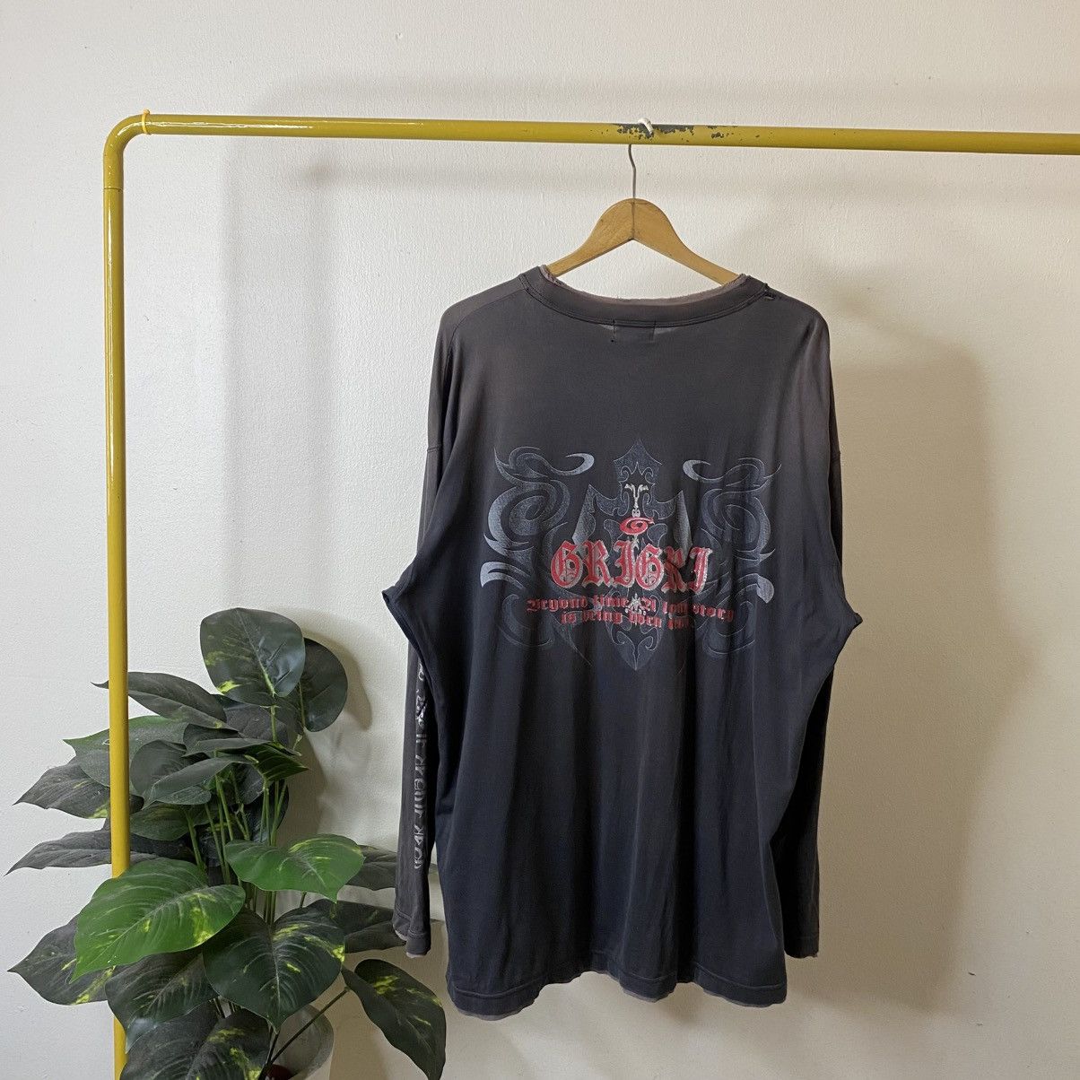 If Six Was Nine Y2k Grigri Tribal Japanese Cyber Gothic Punk Emo Grunge LS Size US XXL / EU 58 / 5 - 1 Thumbnail