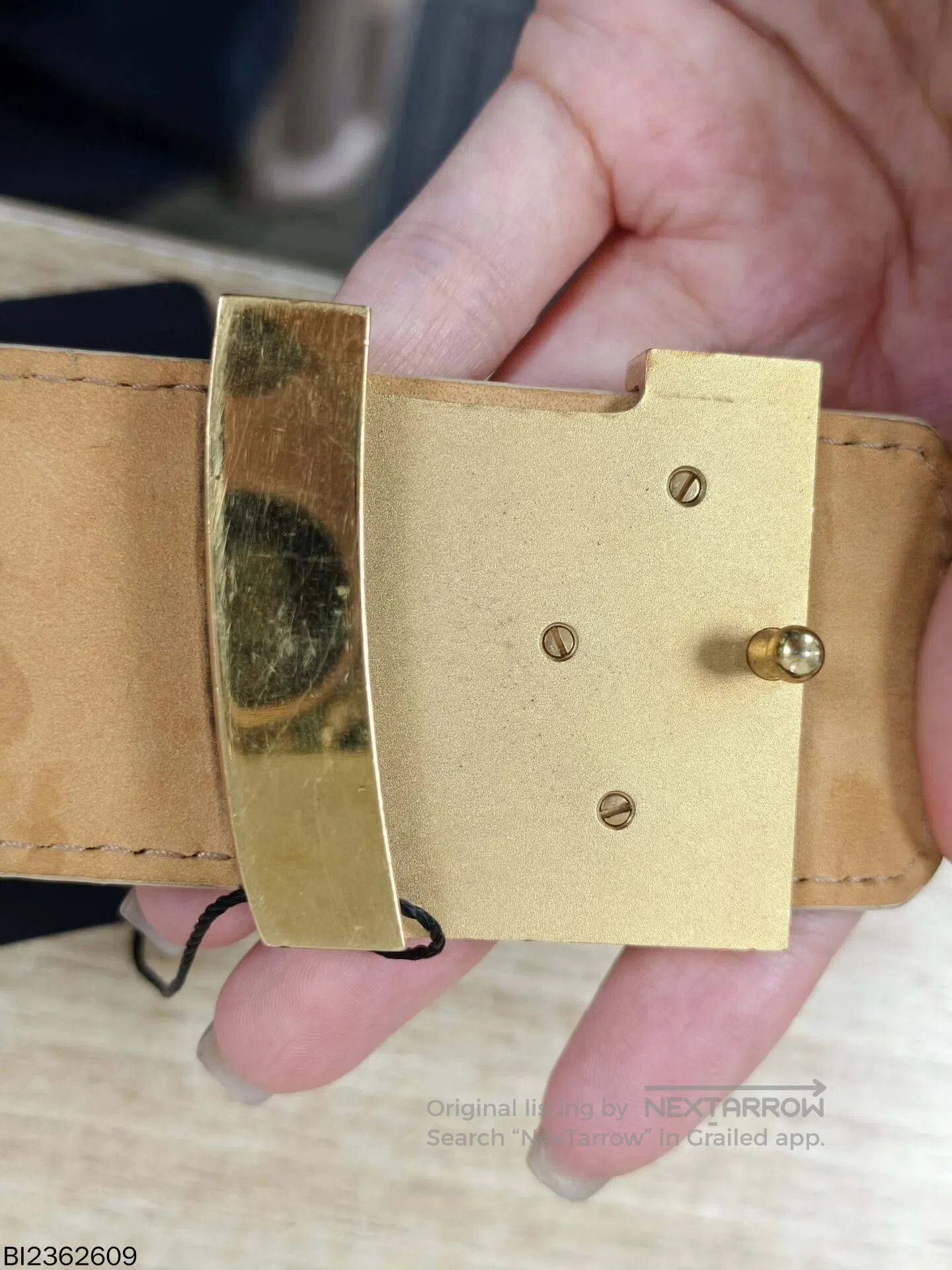 Louis Vuitton louis vuitton white checkered gold buckle belt. Size ONE SIZE - 8 Thumbnail