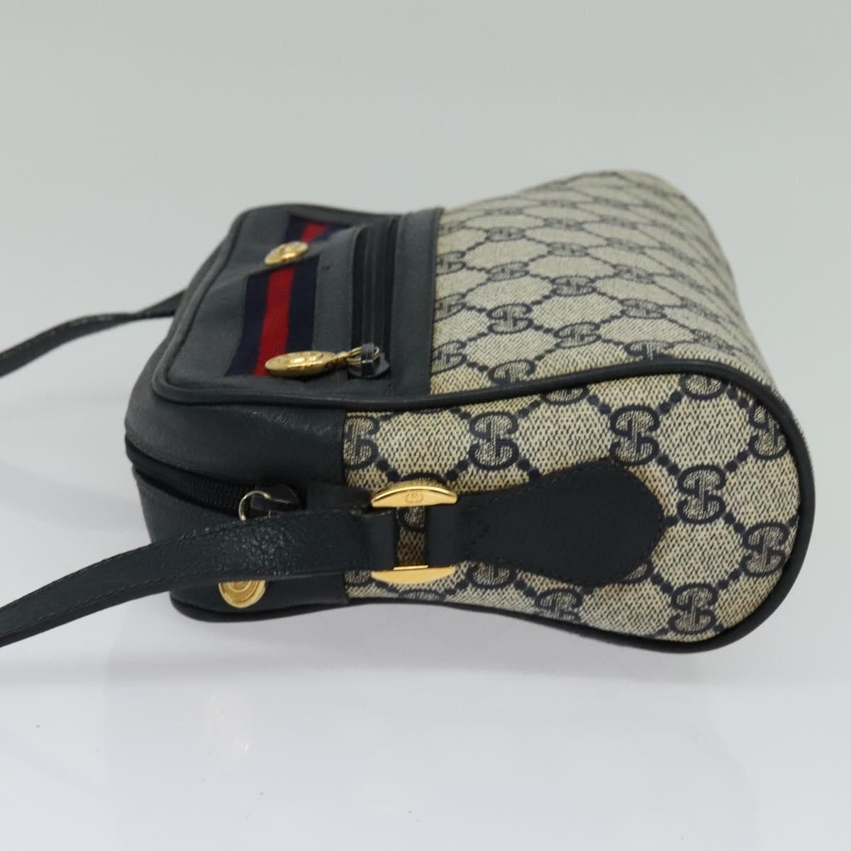 Gucci GUCCI GG Supreme Sherry Line Shoulder Bag Pvc Navy Gold 119 Size ONE SIZE - 4 Thumbnail