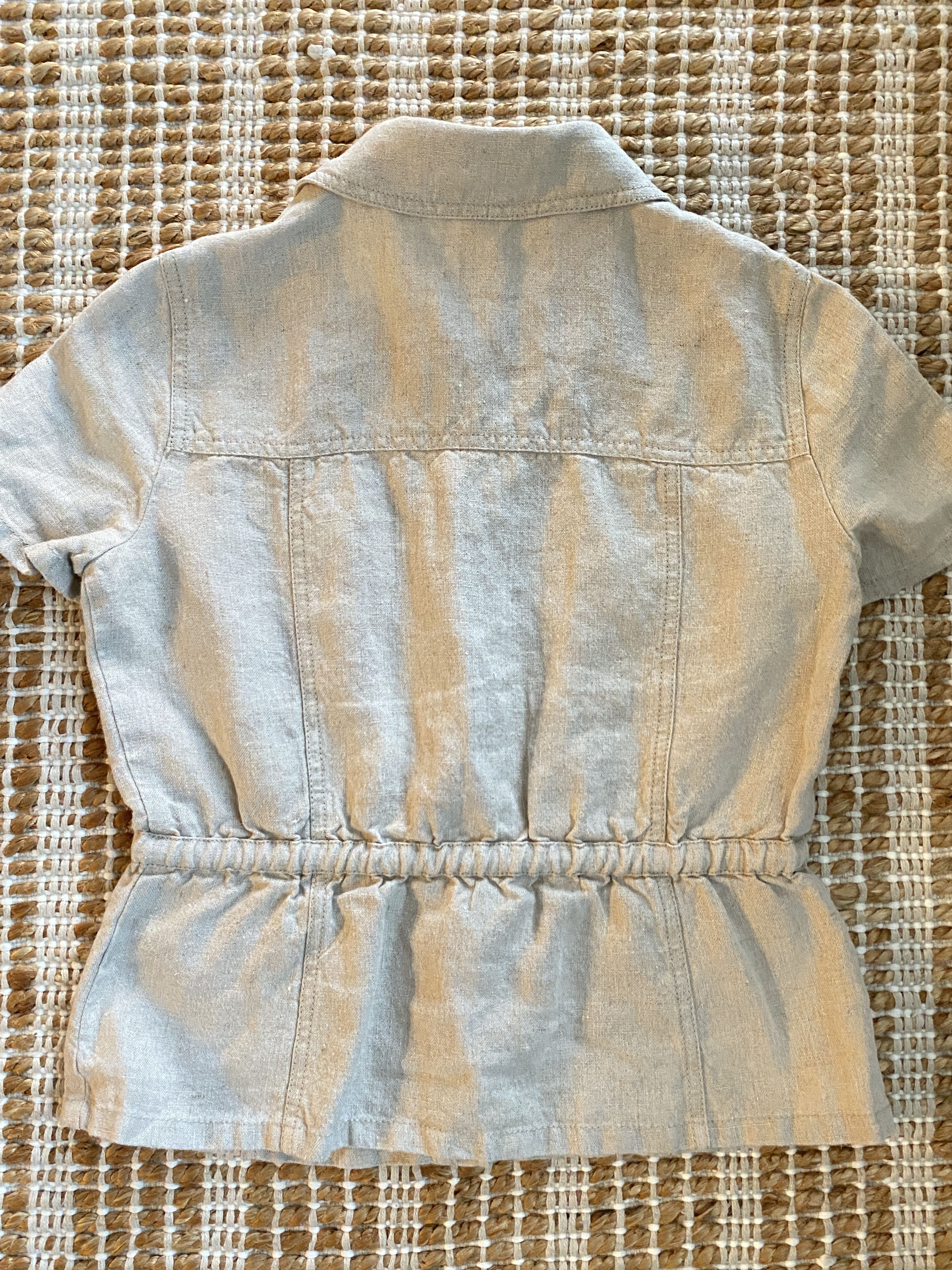 Michael Kors Michael Kors Black Linen Short Sleeve Button-Down Blouse Size S / US 4 / IT 40 - 5 Thumbnail