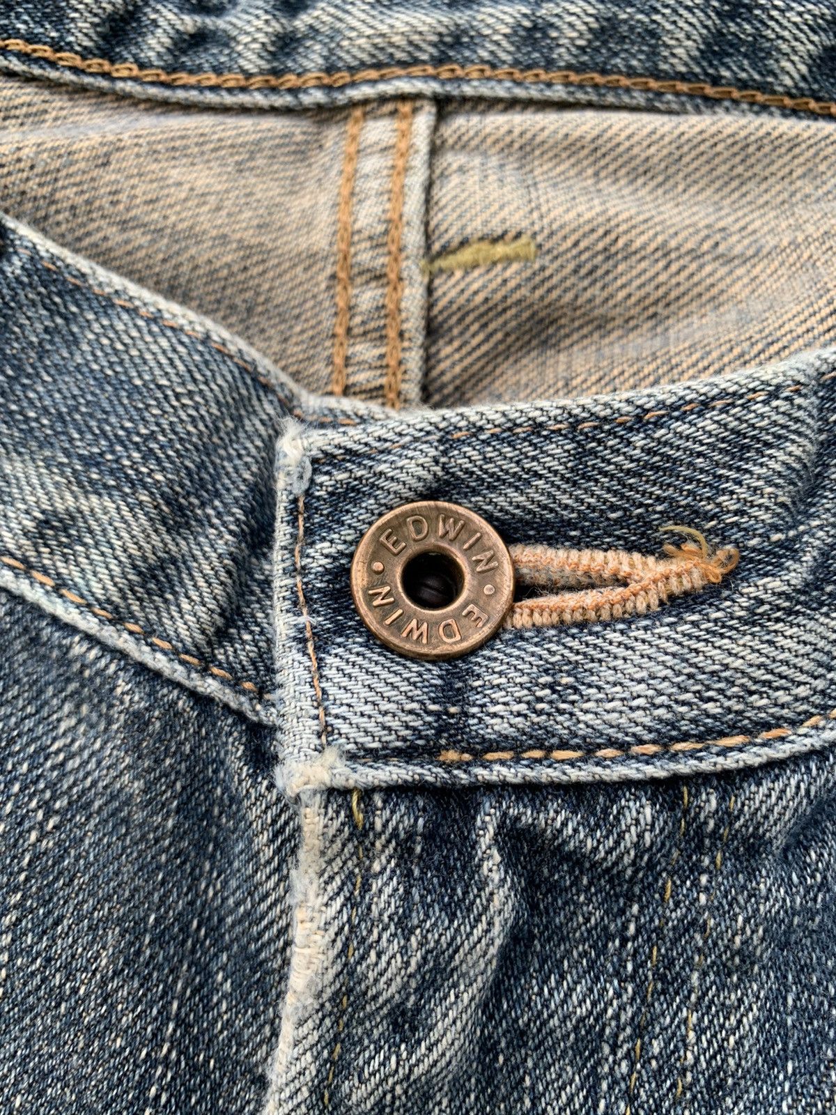 Edwin VINTAGE EDWIN 505Z SELVEDGE RUSTY JAPANESE DISTRESSED DENIM Size US 34 / EU 50 - 15 Thumbnail