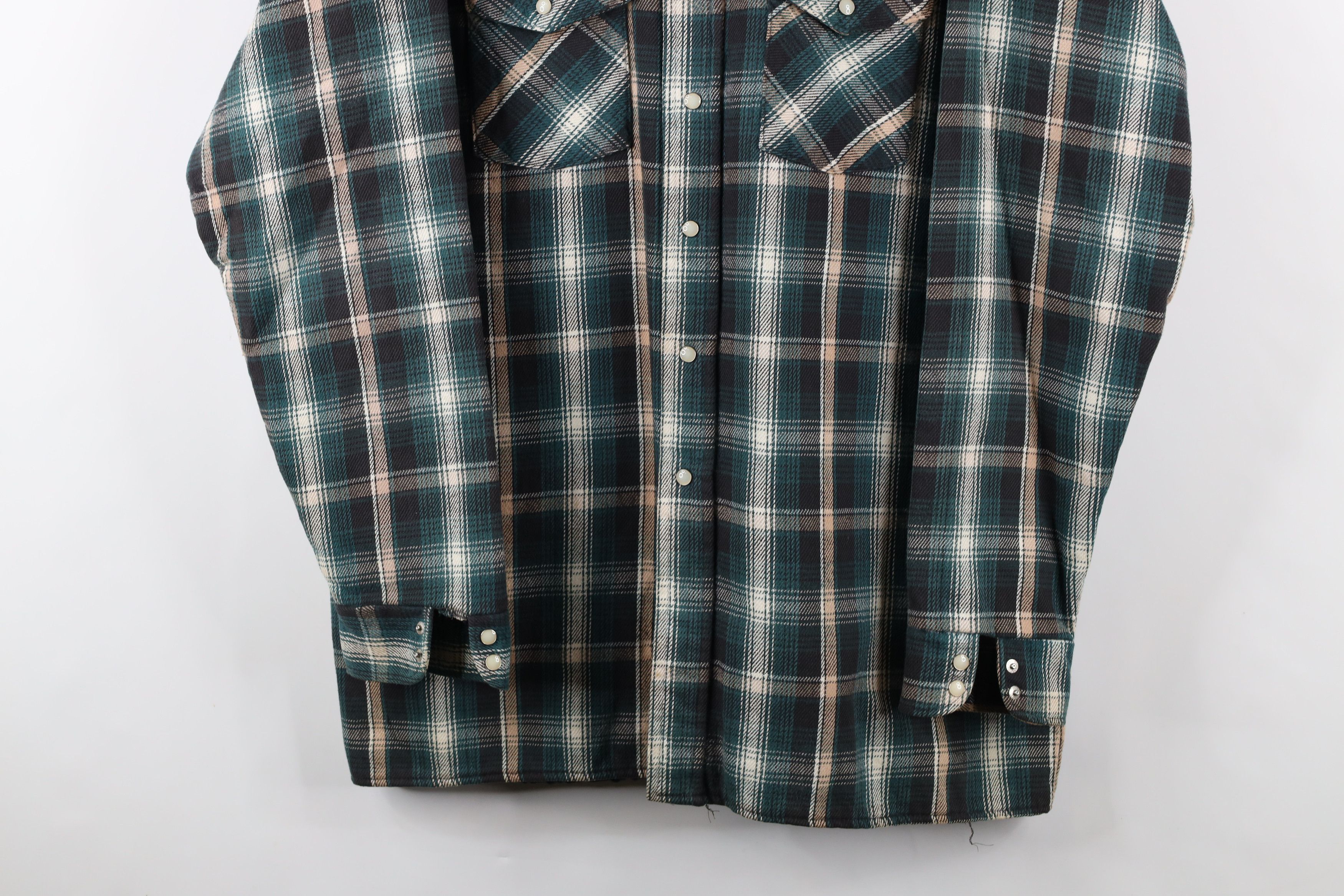 FiveBrother × Vintage Vtg 90s Five Brother Flannel Snap Button Shirt Jacket USA Size US XL / EU 56 / 4 - 3 Thumbnail