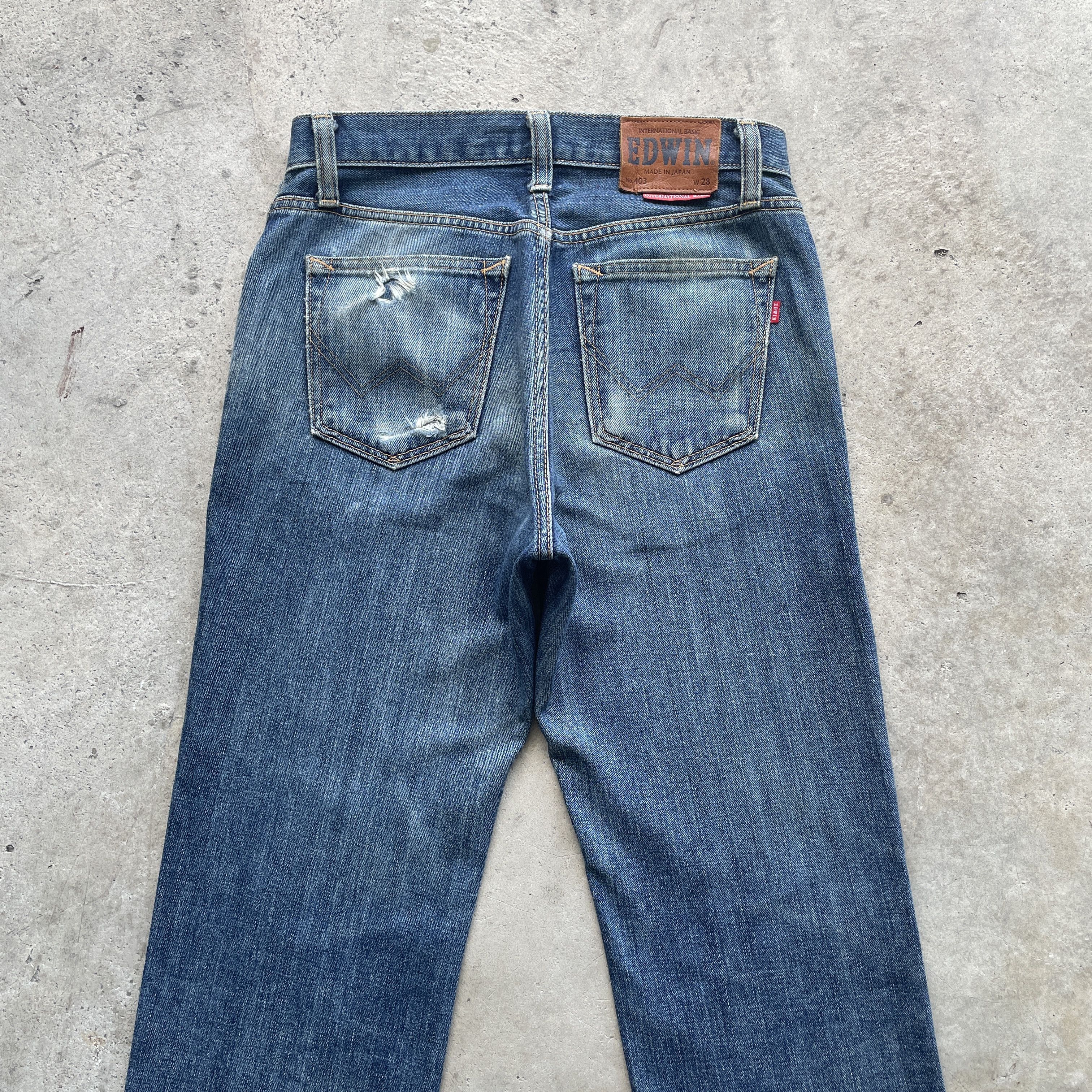 Edwin VINTAGE EDWIN DISTRESSED FADED DENIM PANTS JEANS W29x28.5 Size US 29 - 10 Thumbnail