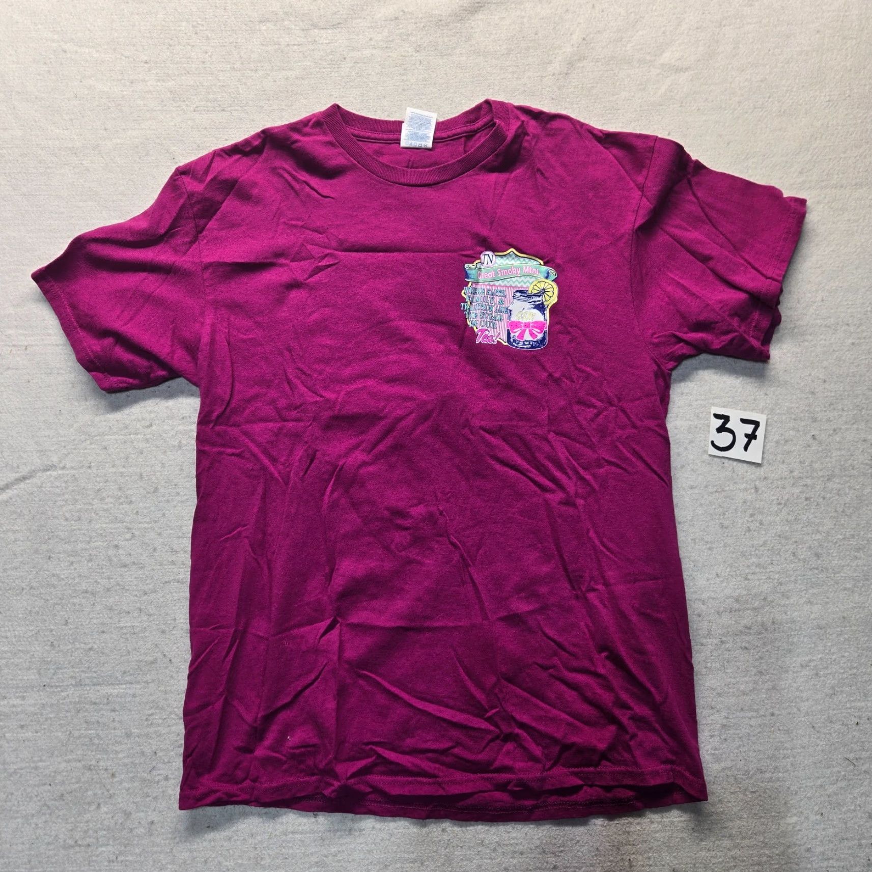 Fruit Of The Loom Fruit of the Loom Shirt Adult Men L Purple Short Sleeve Tee T-Shirt Great Smoky Mountains 90s (if applicable) Mens Size US L / EU 52-54 / 3 - 2 Thumbnail