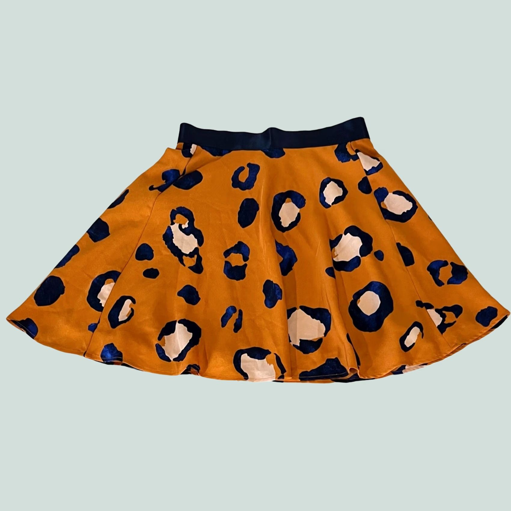 Vintage 3.1 Phillip Lim for Target Skirt Animal Leopard Print Skater Flare Mini size 6 Orange Womens Skirt Leopard 90s Theme Womens Size 28" / US 6 / IT 42 - 1 Thumbnail