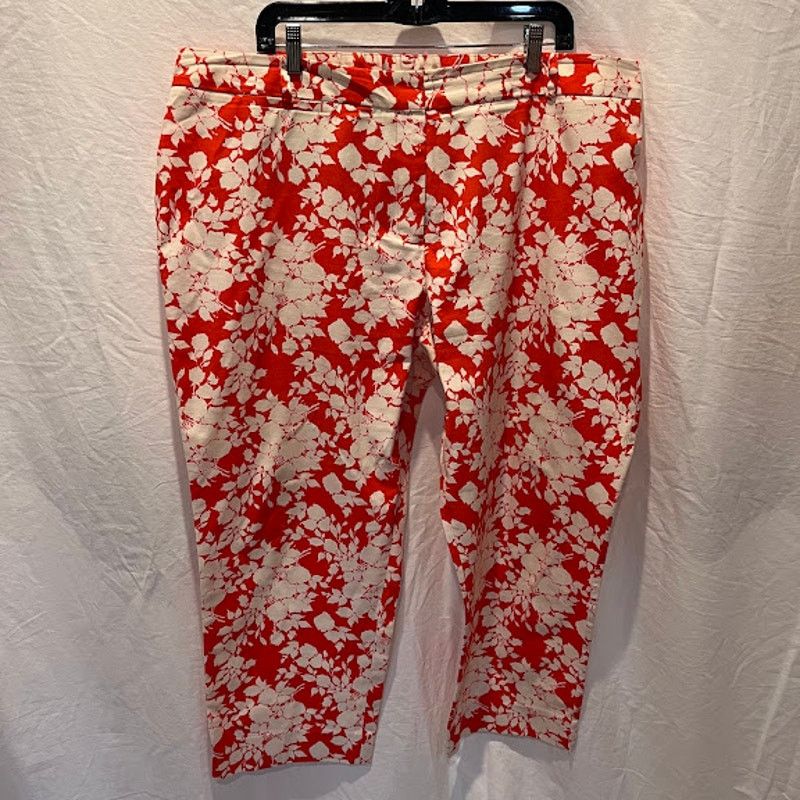Talbots Talbots Pant Heritage Orange White Floral 20W Size 42" / US 20 - 1 Thumbnail