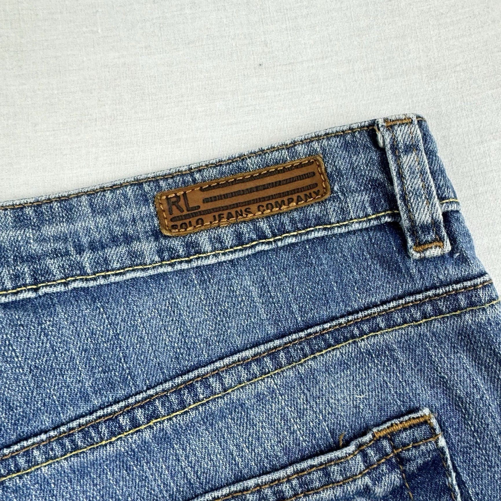 Polo Ralph Lauren VINTAGE Polo Jeans Company Jeans Womens 10 Blue Stretch Kelly Y2K Hipster Punk Bootcut Jeans Womens Size 32" / US 10 / IT 46 - 4 Thumbnail