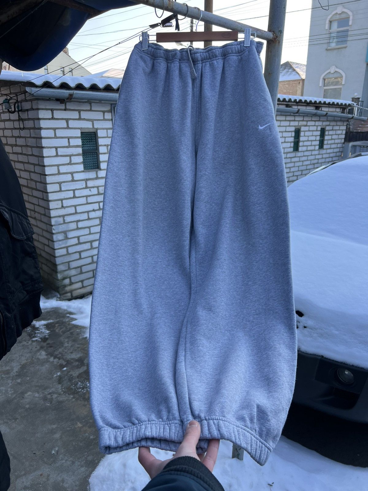 Other Crazy Vintage Y2K/2000s Baggy Light Grey Nike Sweatpants Size US 36 / EU 52 - 4 Thumbnail