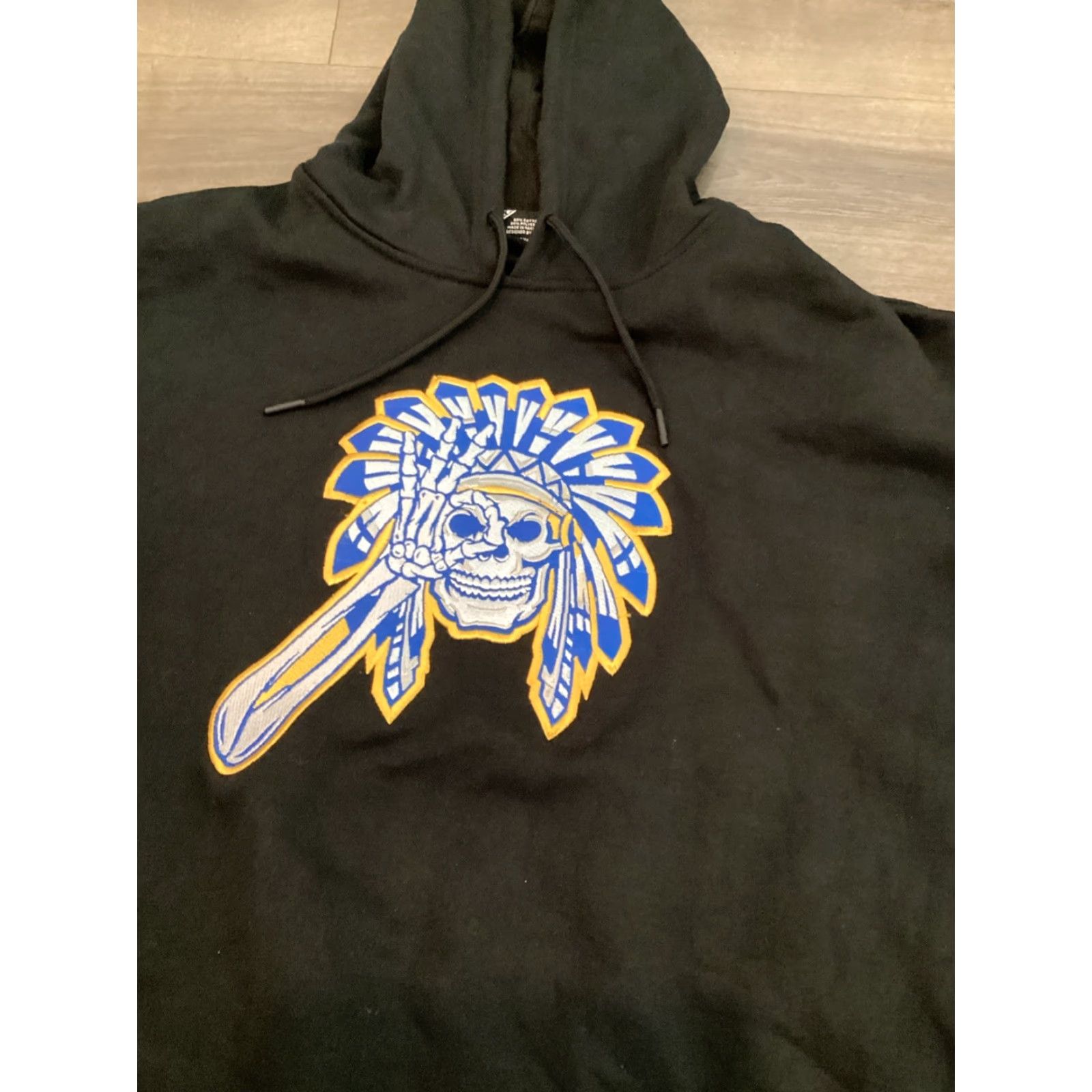 J Brand SAVS Brand Hoodie Black XXXXL Long Sleeve Skull Warrior Pullover Men’s Size US XXL / EU 58 / 5 - 3 Thumbnail