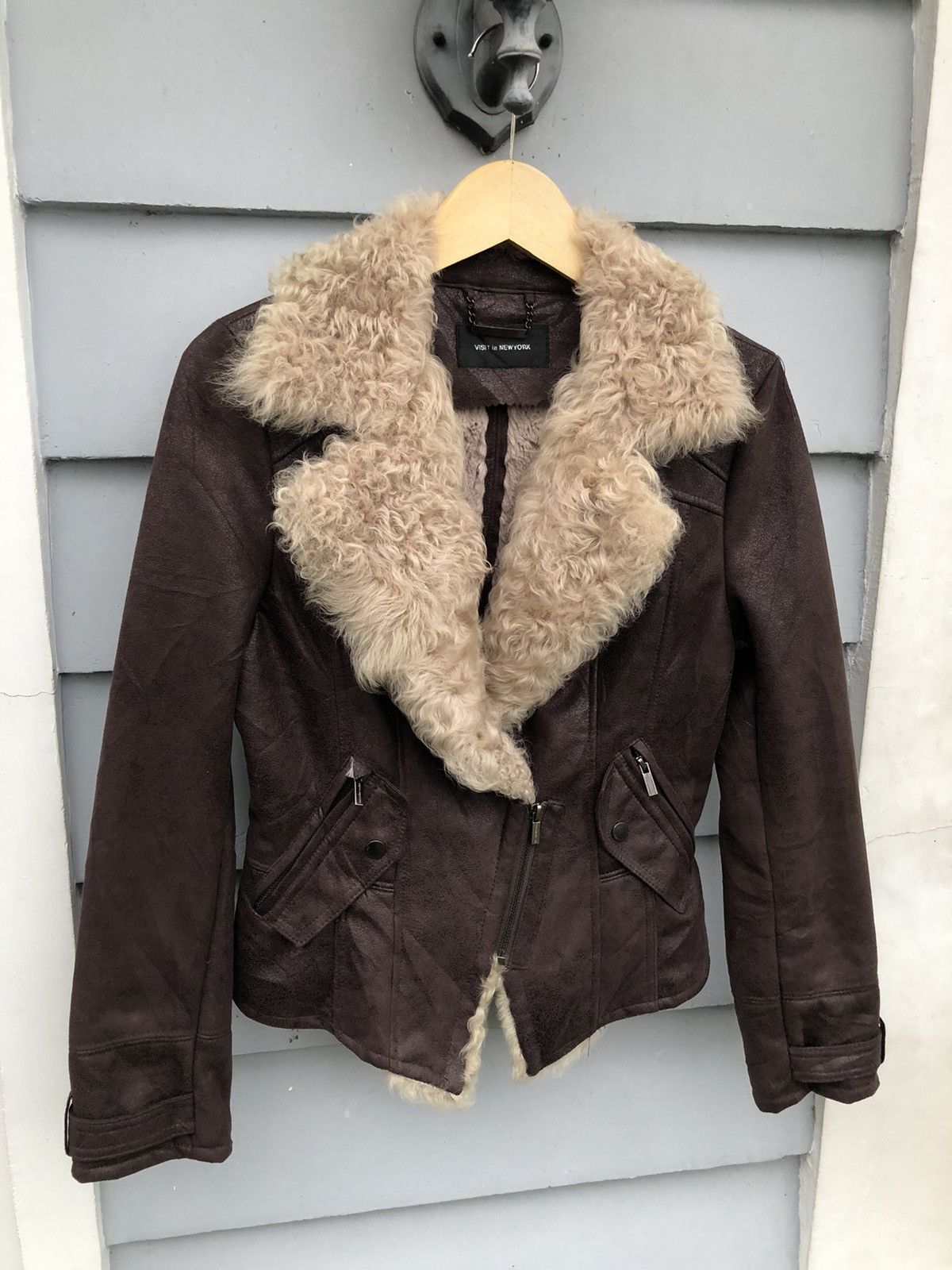Japanese Brand VISIT in NEWYORK Suede Faux Leather Fur Style Jacket UNISEX Size US S / EU 44-46 / 1 - 6 Thumbnail