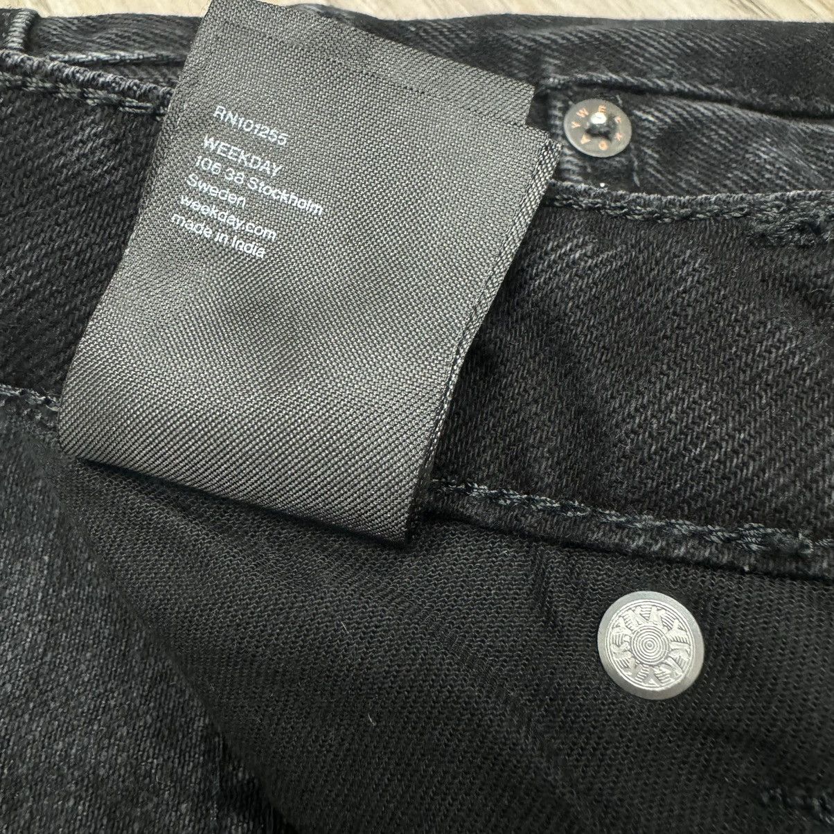 Other Rare Weekday Rowe Extra High Straight Black Denim Jeans Size US 30 / EU 46 - 15 Thumbnail