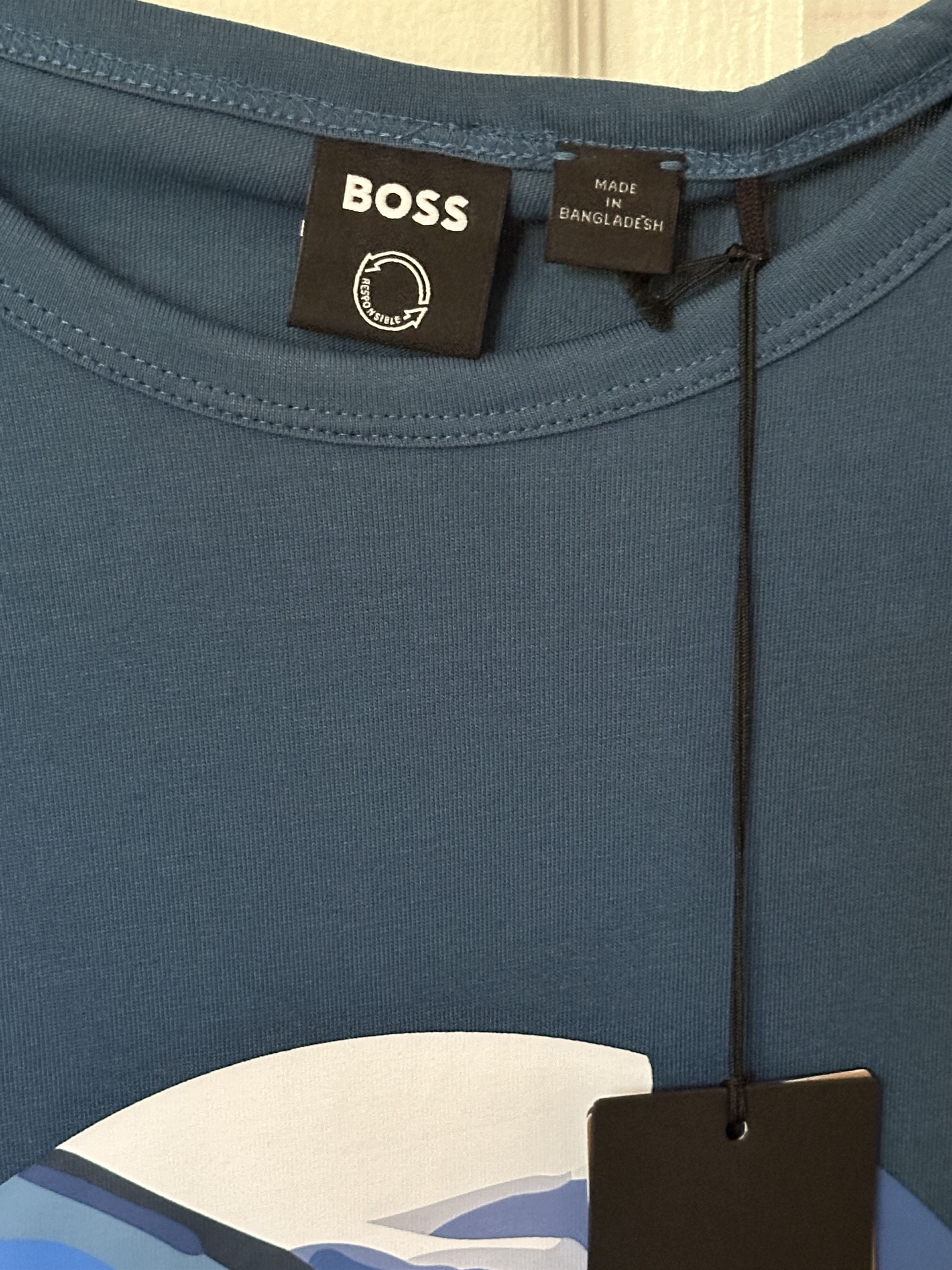 Hugo Boss Boss Men's Blue Graphical T-Shirt Size XL Size US XL / EU 56 / 4 - 3 Thumbnail