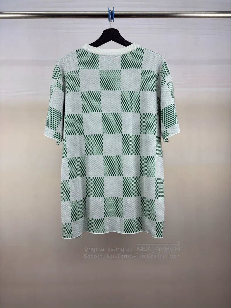 Louis Vuitton Louis Vuitton White and green checkerboard short sleeve Size US L / EU 52-54 / 3 - 2 Thumbnail