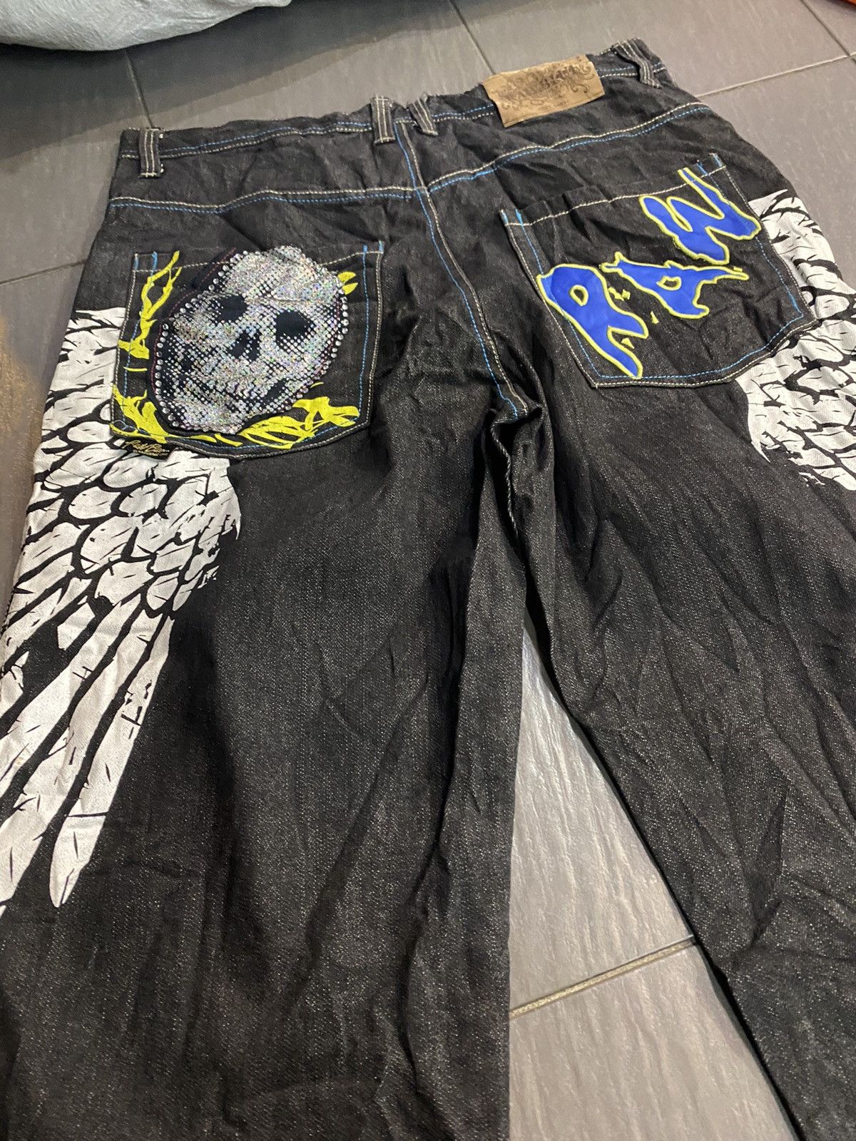 Japanese Brand Skull 💀 Raw blue baggy very rare Size US 37 - 2 Thumbnail