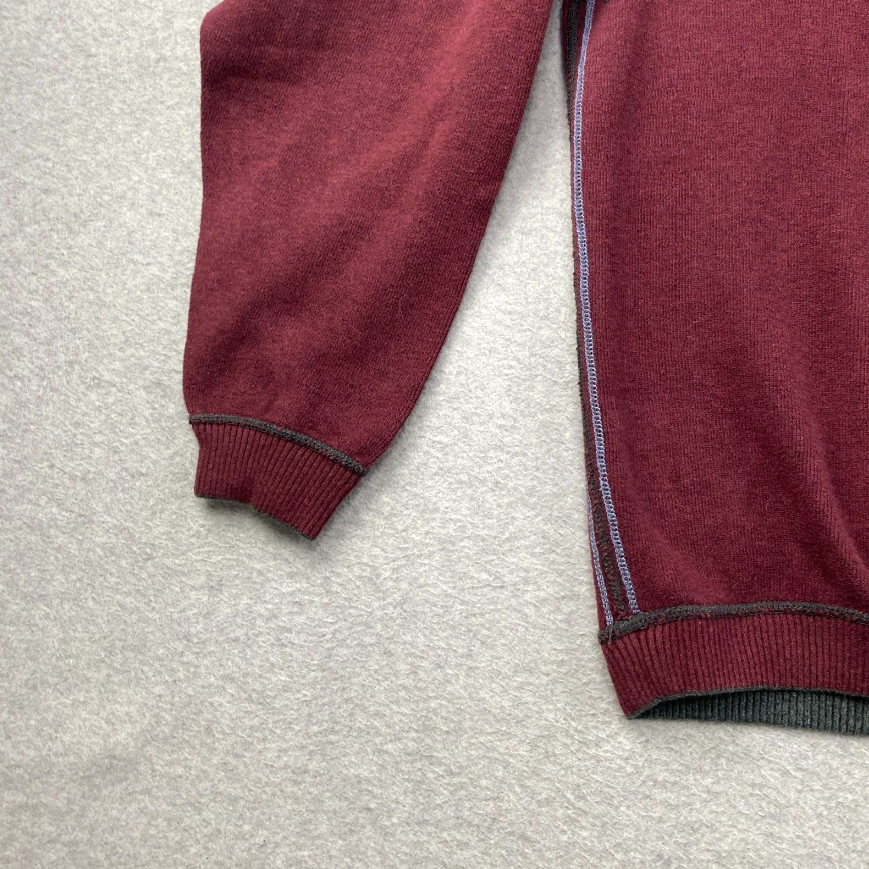 Tommy Bahama Tommy Bahama Reversible Sweater Mens Large L Maroon Gray 1/4 Zip Long Sleeve Size US L / EU 52-54 / 3 - 4 Thumbnail