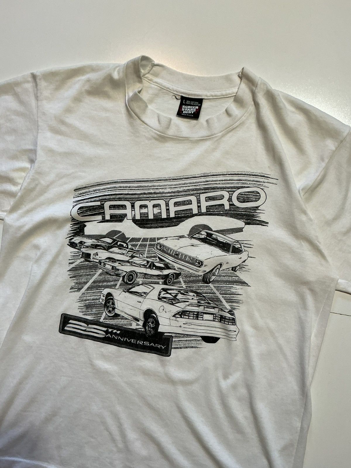 Vintage VTG 1992 Screen Stars Chevy Camaro 25th Anniversary T-Shirt Size US L / EU 52-54 / 3 - 3 Thumbnail