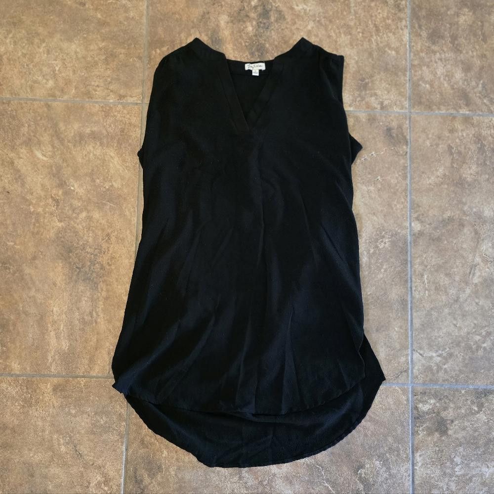 Designer Black Long Lily White Dressy Blouse Size S / US 4 / IT 40 - 1 Thumbnail